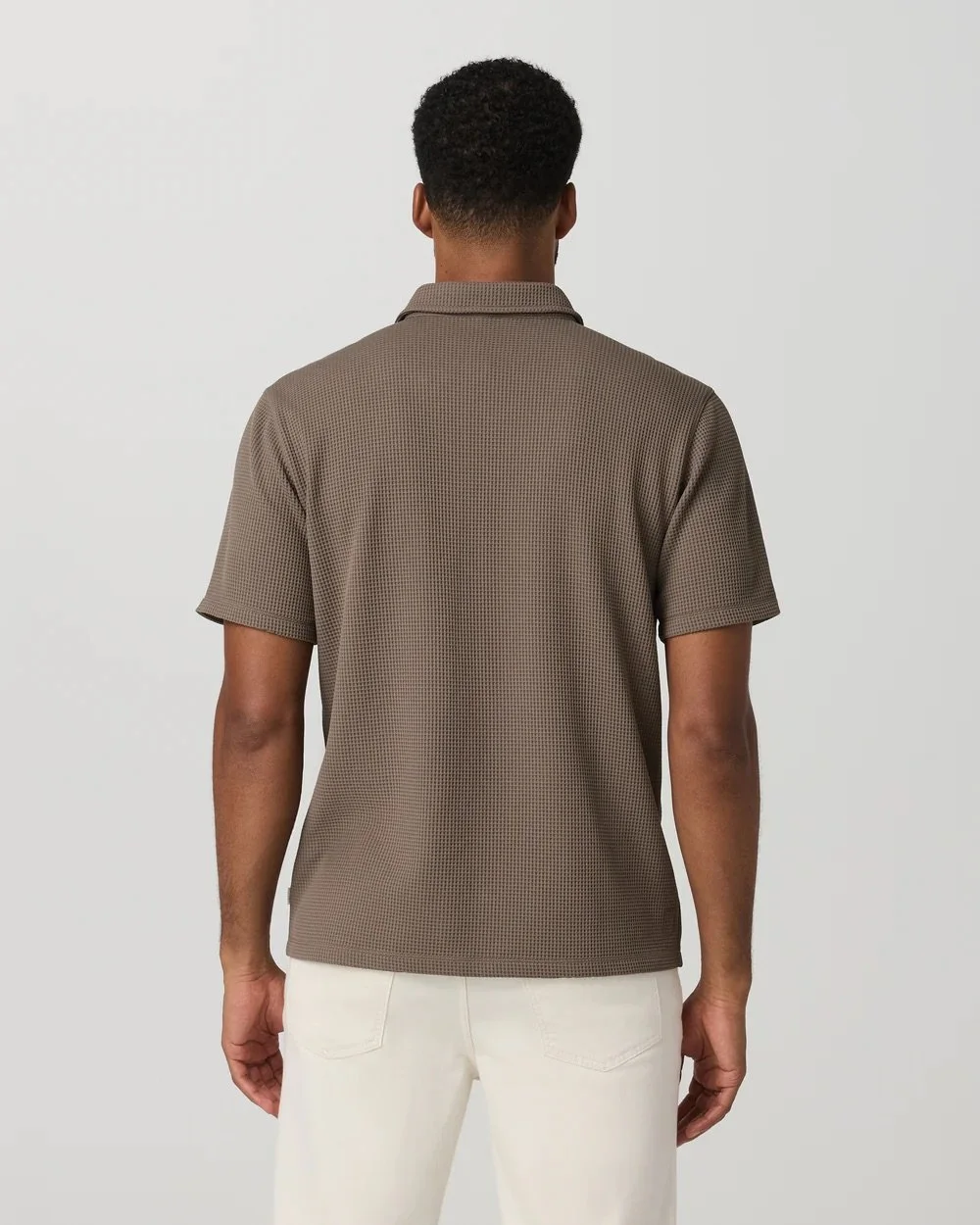 Short Sleeve Lightweight Tech Waffle Polo - Relaxed Fit