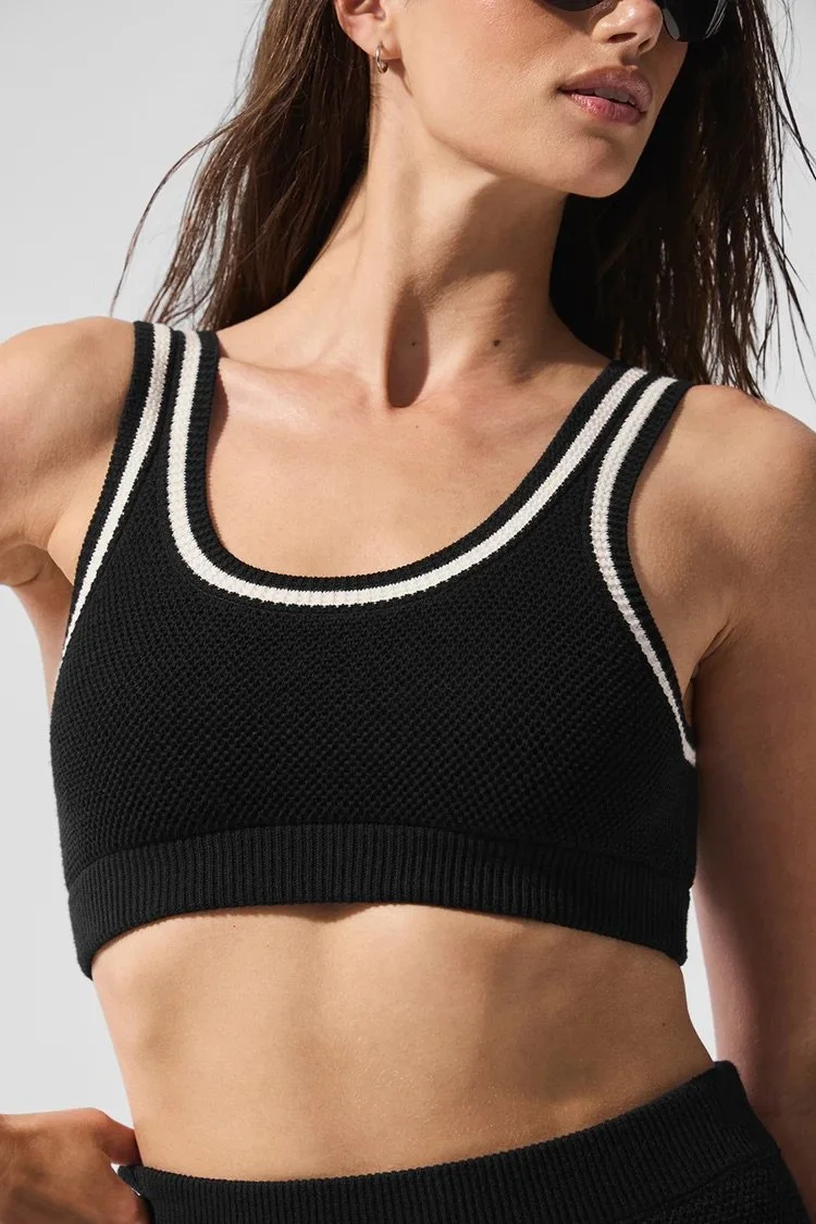 Tennis Club Sweater Knit Bra - Black
