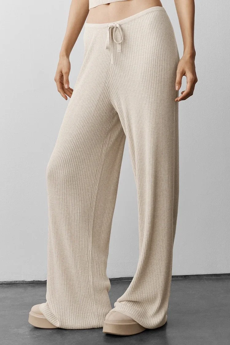 Sweater Knit Mid-Rise Unwind Wide Leg Pant