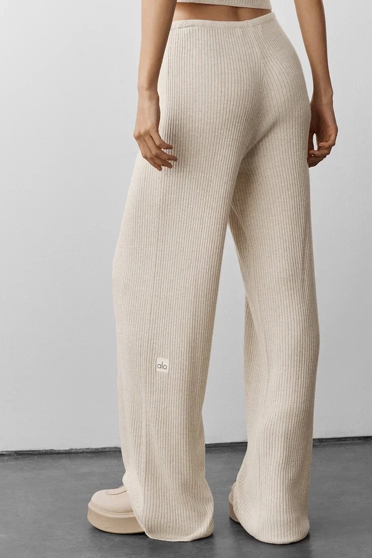 Sweater Knit Mid-Rise Unwind Wide Leg Pant