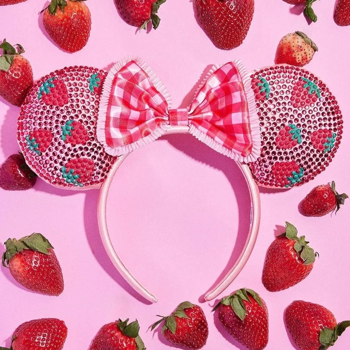 Disney BaubleBar Minnie Mouse Strawberry Ear Headband