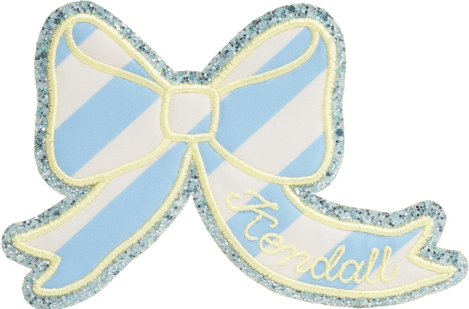 Periwinkle Stripe Bow Patch
