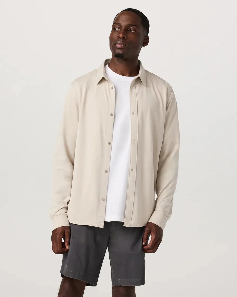 Long Sleeve Knit Oxford Button Down
