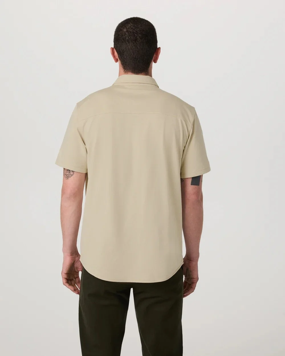 Short Sleeve Knit Oxford Button Down