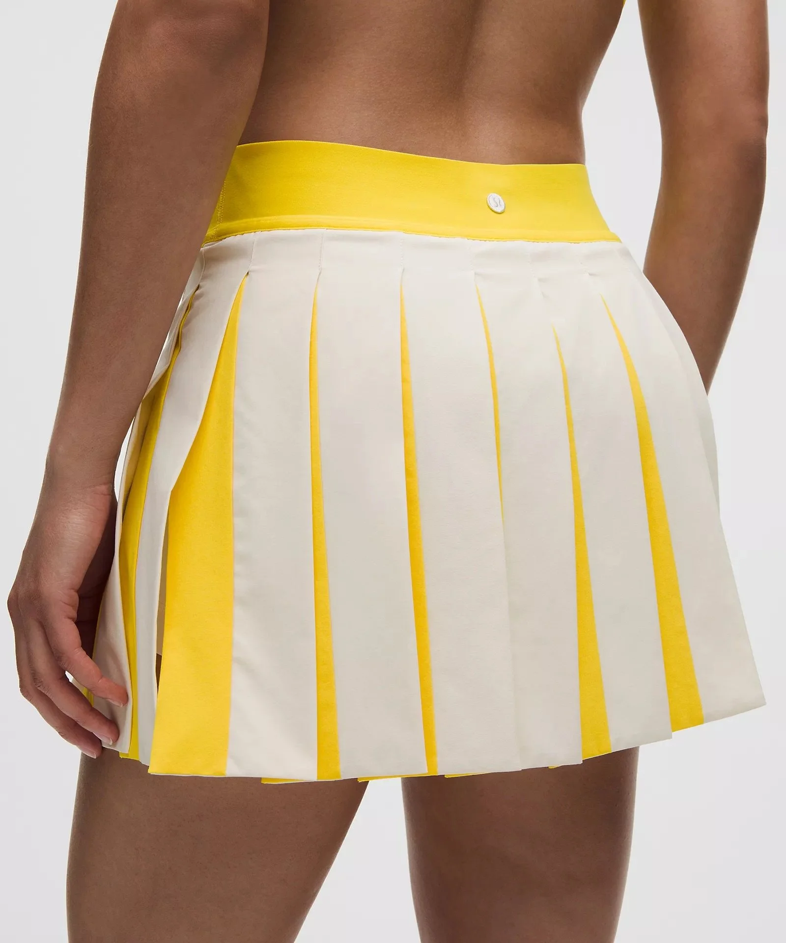 Peek-A-Boo Pleat Mid-Rise Tennis Skirt