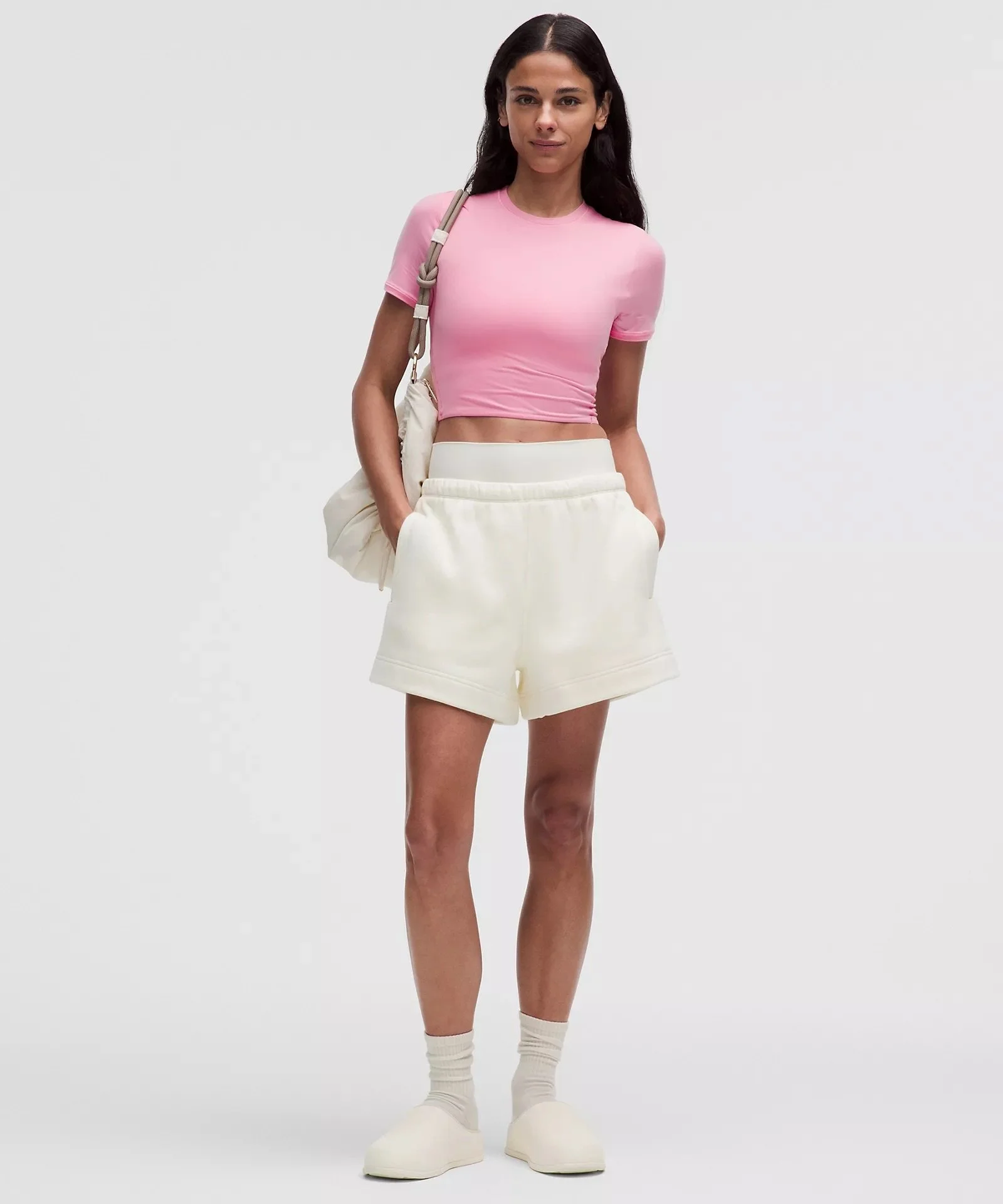 Wundermost Ultra-Soft Nulu Crewneck Cropped T-Shirt