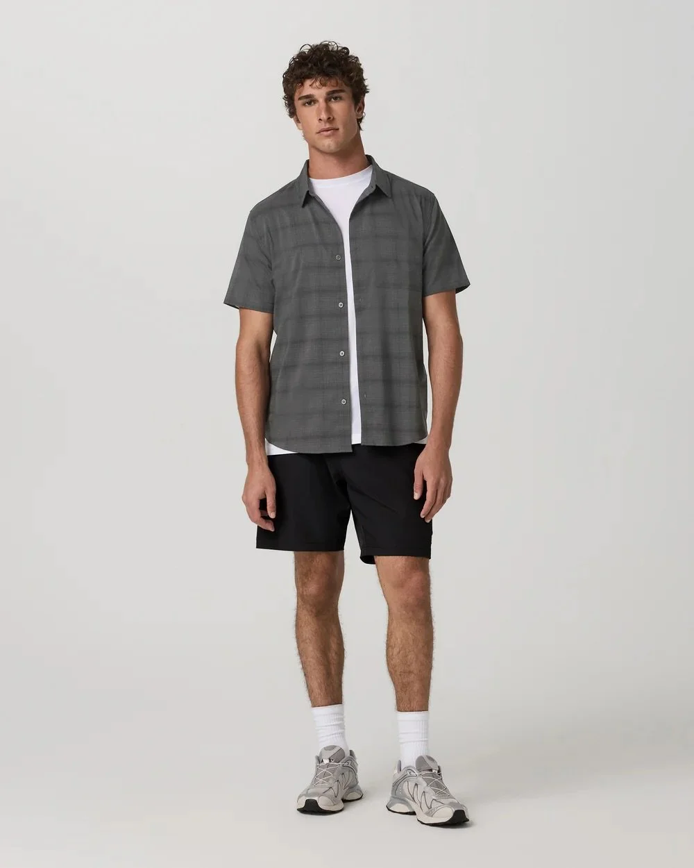 Short Sleeve Plaid Button Down Shirt