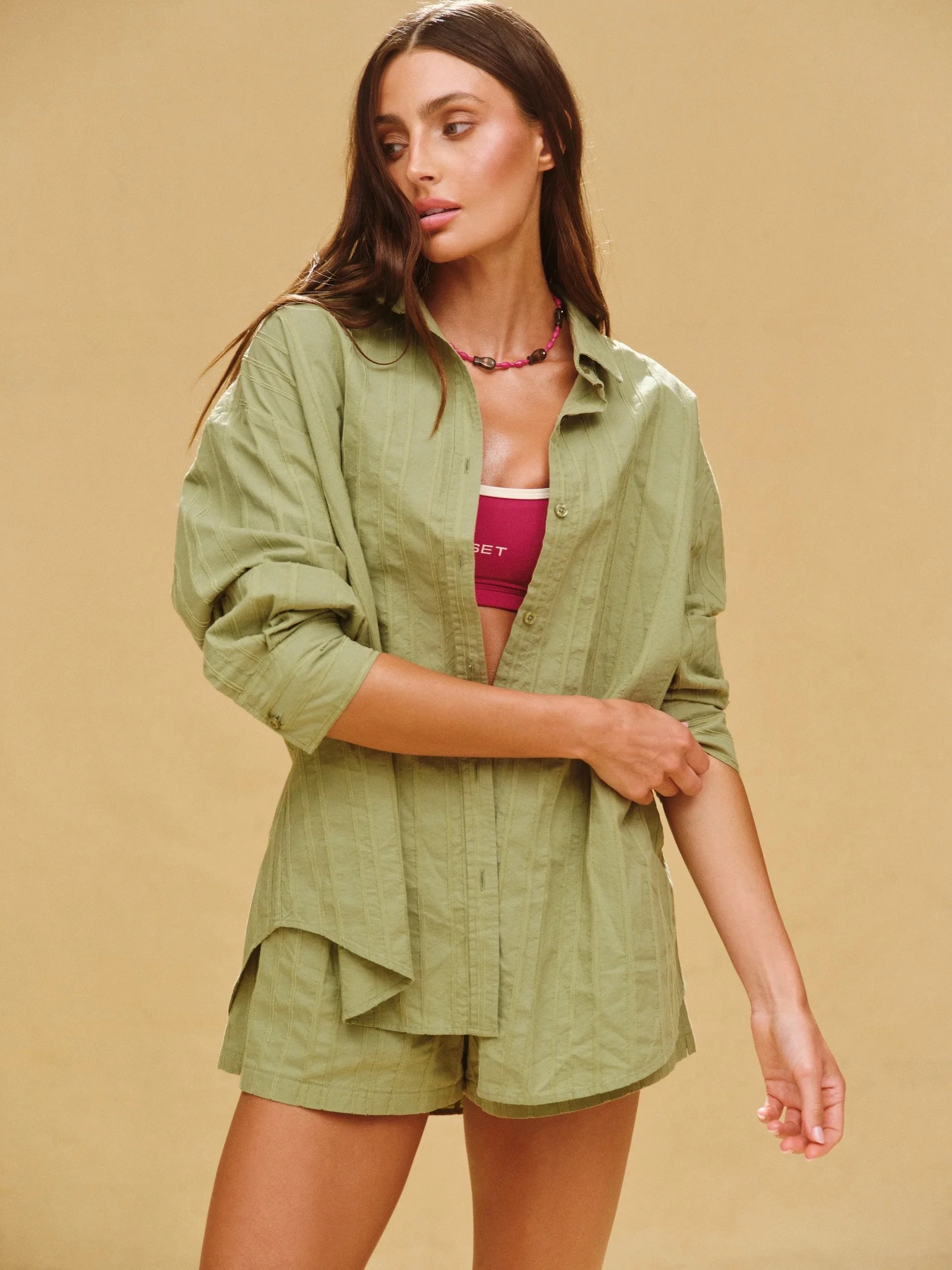 Striped Jacquard Line Button Down