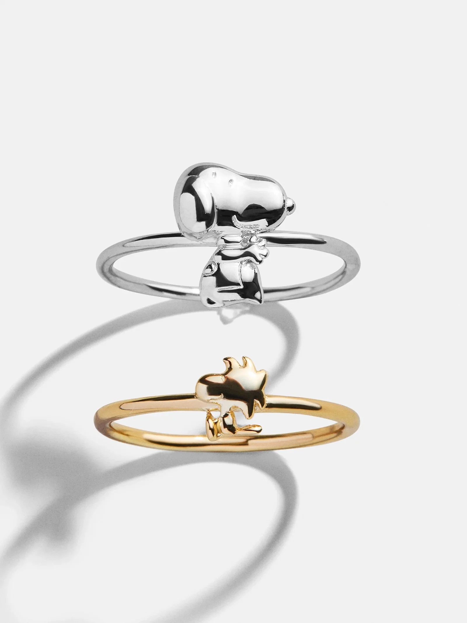 Snoopy &amp; Woodstock 14K Gold Ring Set 