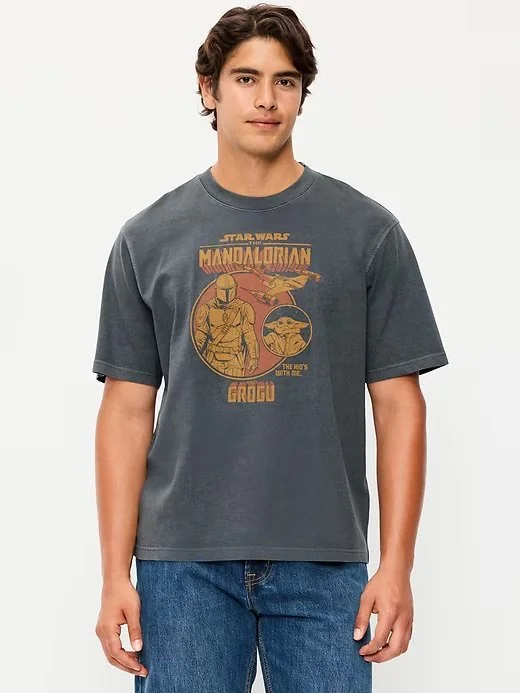 Star Wars Heavyweight Garment-Washed Grey T-Shirt