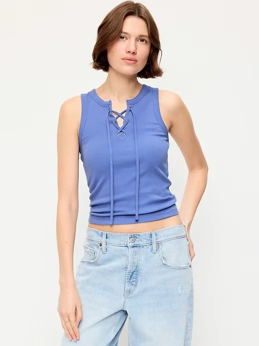 Lace-Up Tank Top