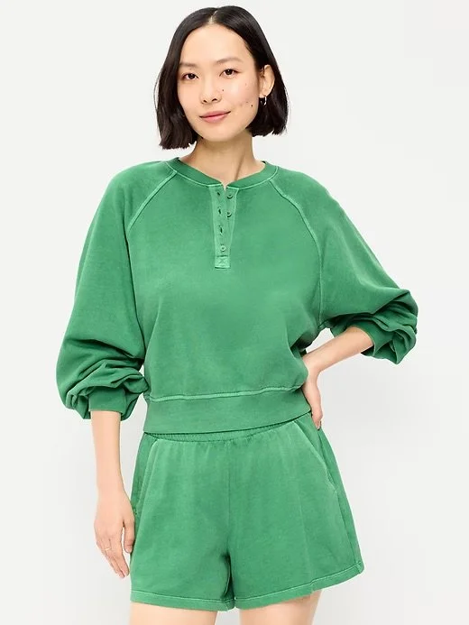 Shrunken Cropped Zip Hoodie Sweatshirt