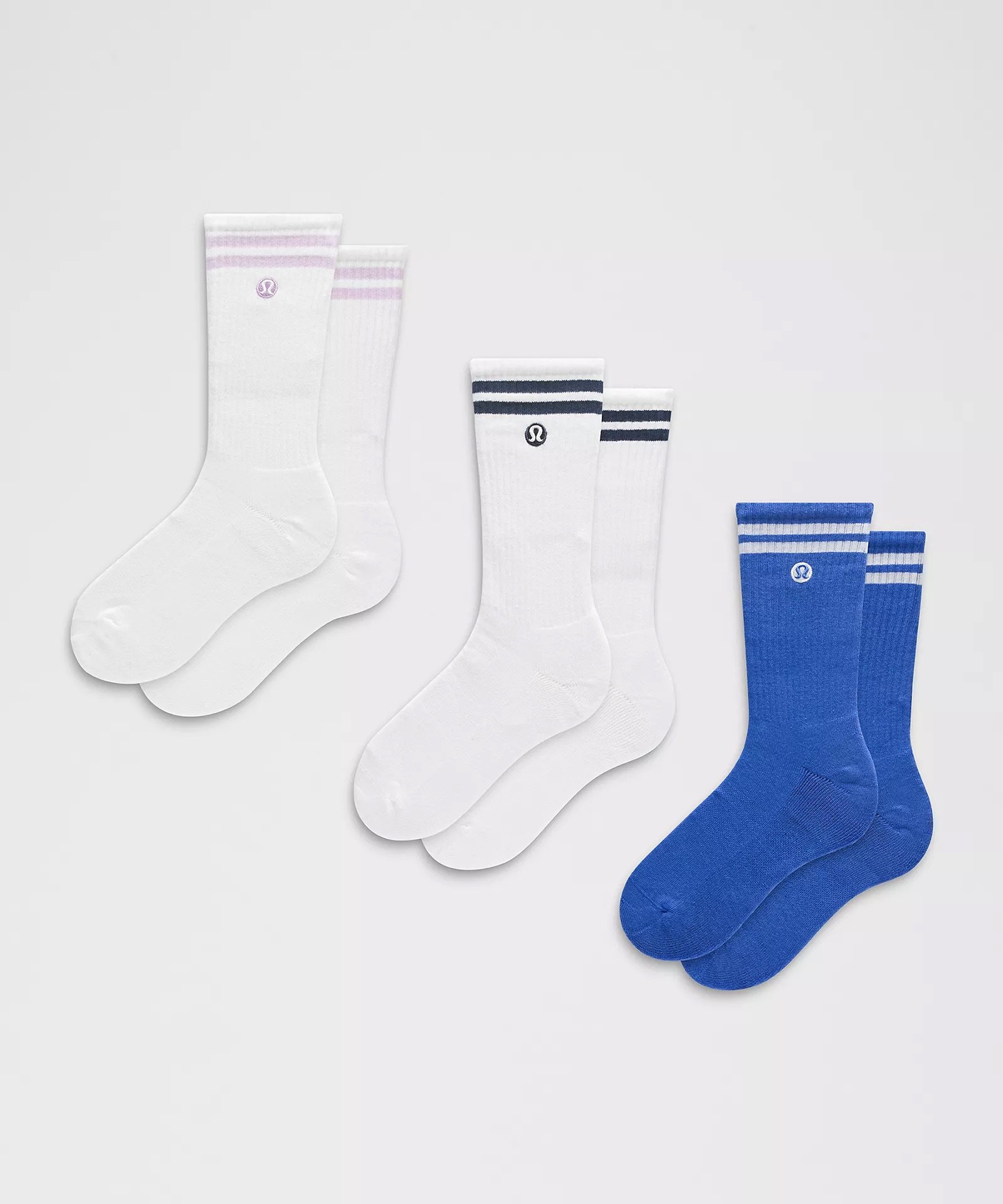 Daily Essential Crew Socks 3 Pack Stripe