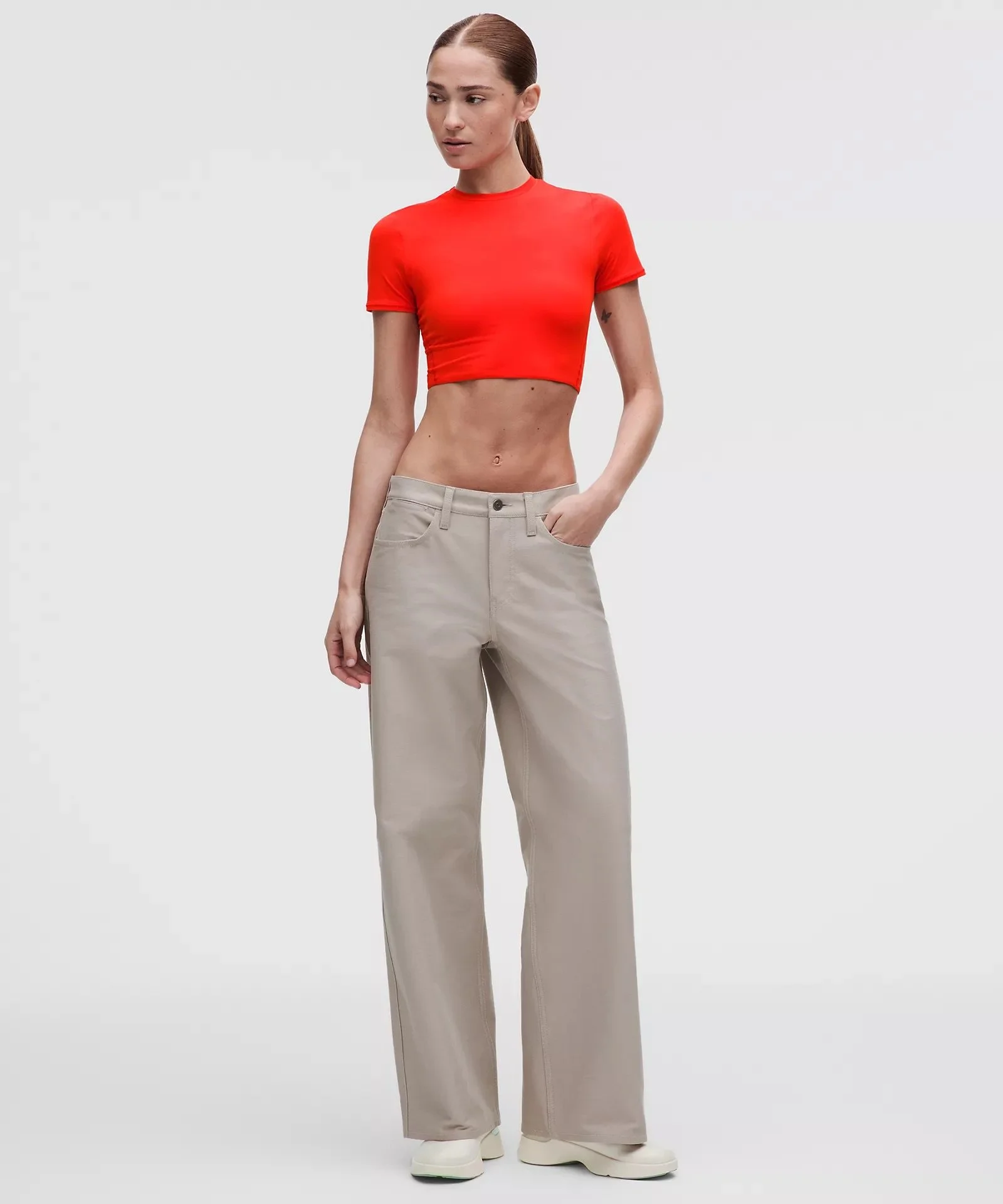 Wundermost Ultra-Soft Nulu Crewneck Cropped T-Shirt