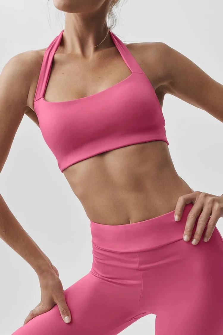 ALO Softsculpt Feel The Heat Halter Bra