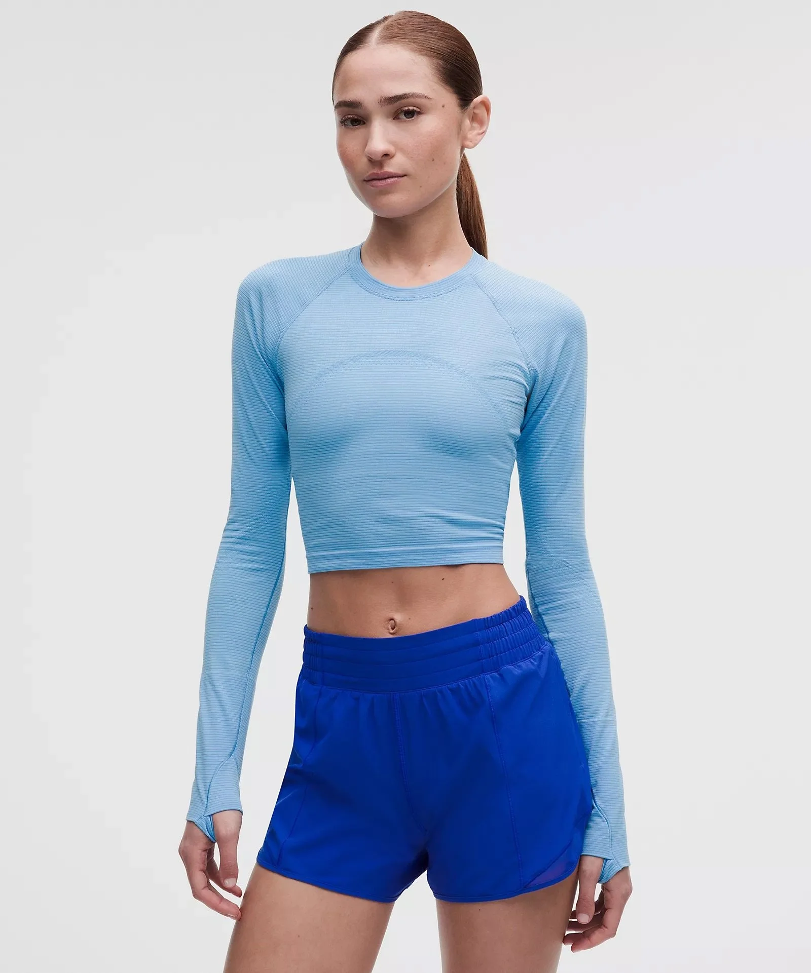 Swiftly Tech Cropped Long-Sleeve Shirt 2.0 - Spandex Stripe