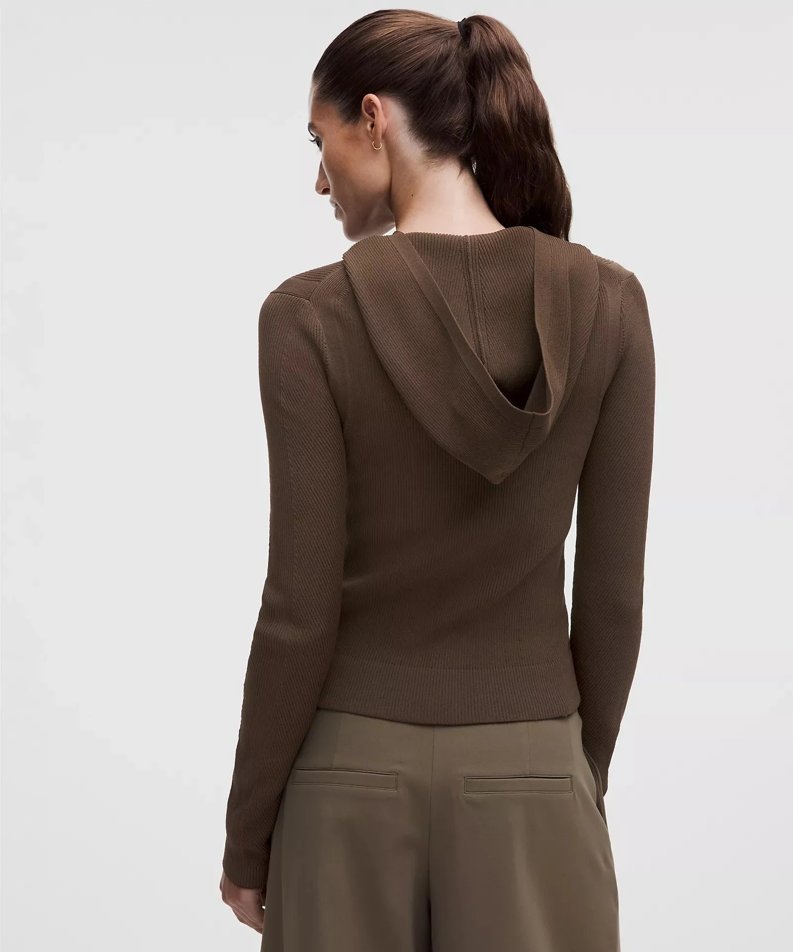 Structured Knit Zip-Up Hoodie