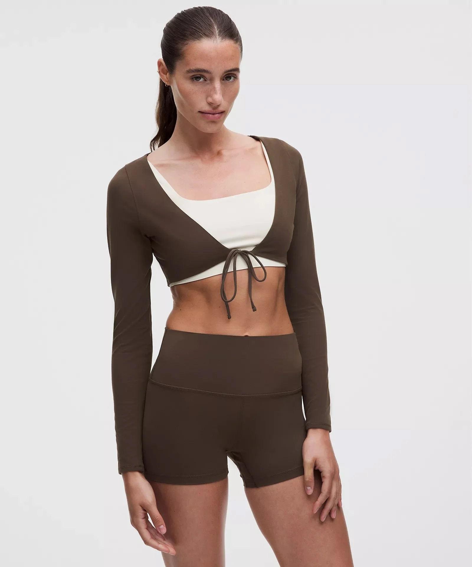 Nulu Mesh-Back Tie-Front Cropped Cardigan