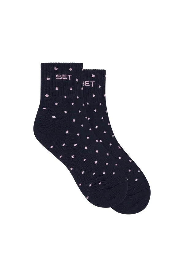 SET Polka Dot Shorty Socks - Blue Confetti
