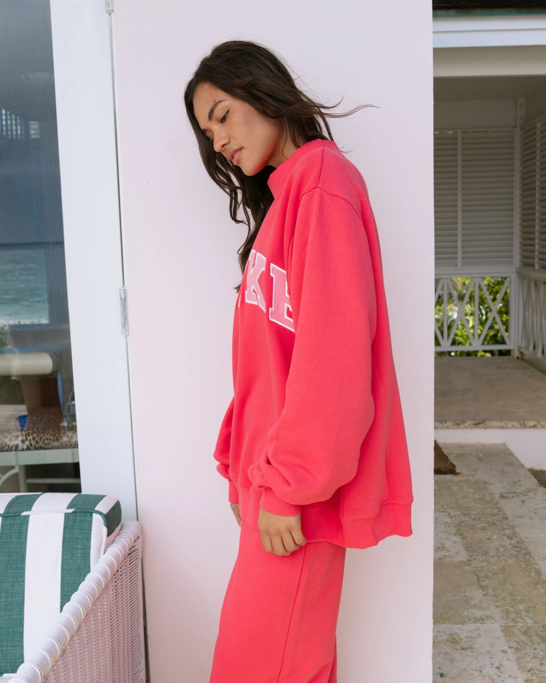 Varsity Mockneck - Flamingo