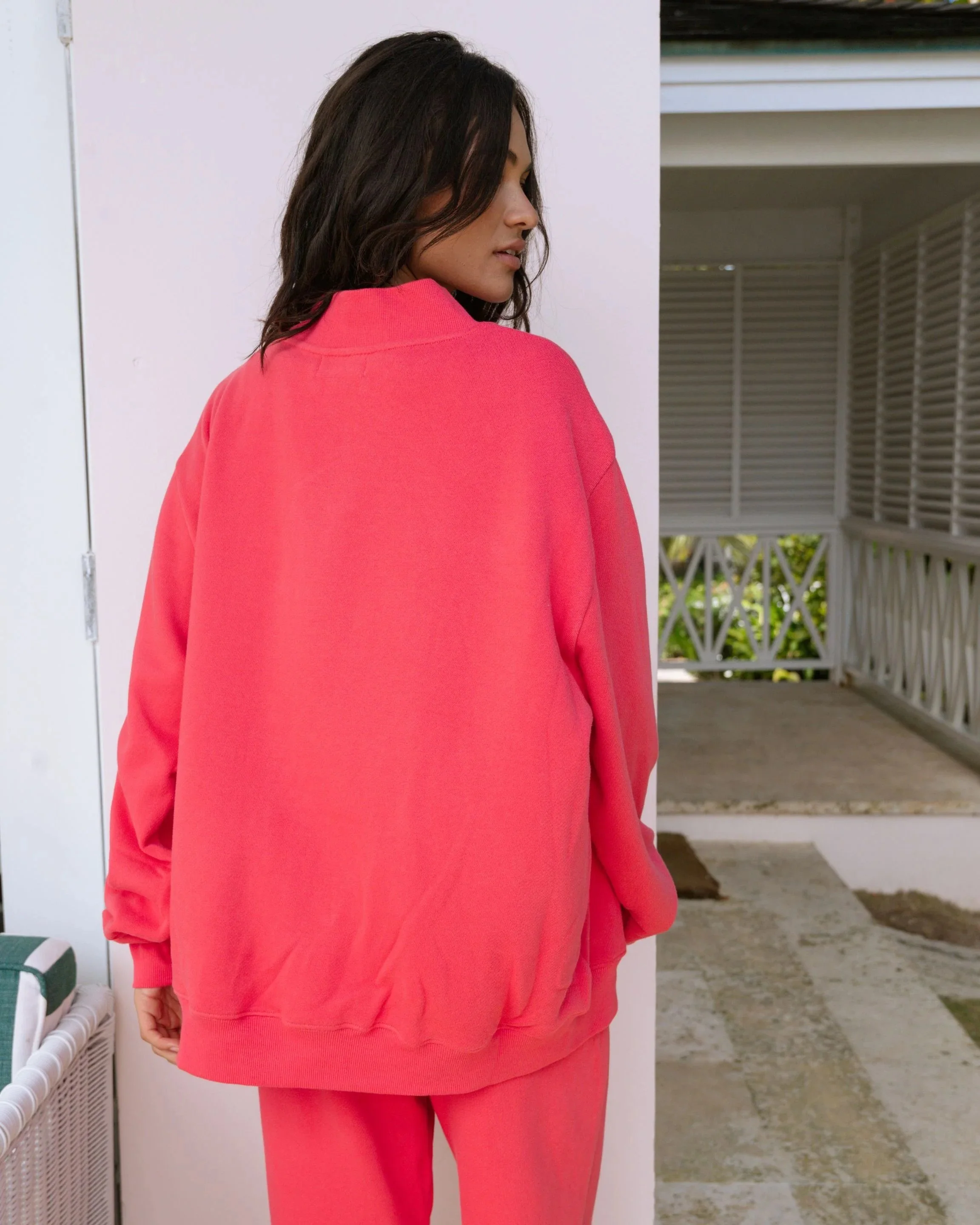 Varsity Mockneck - Flamingo