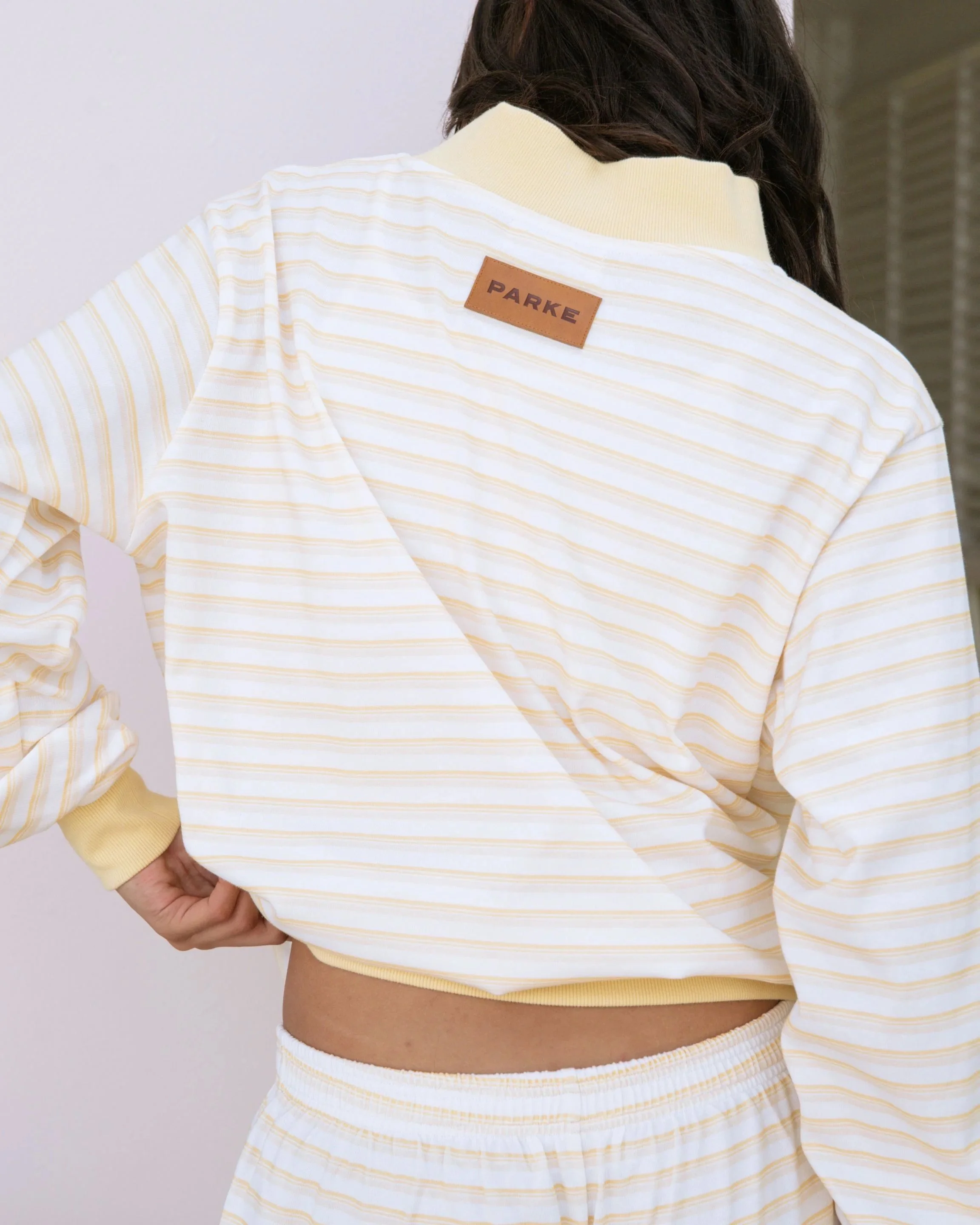 Striped Mockneck Pullover