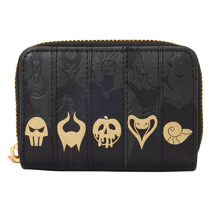 Disney Villains Black &amp; Gold Zip Around Wallet