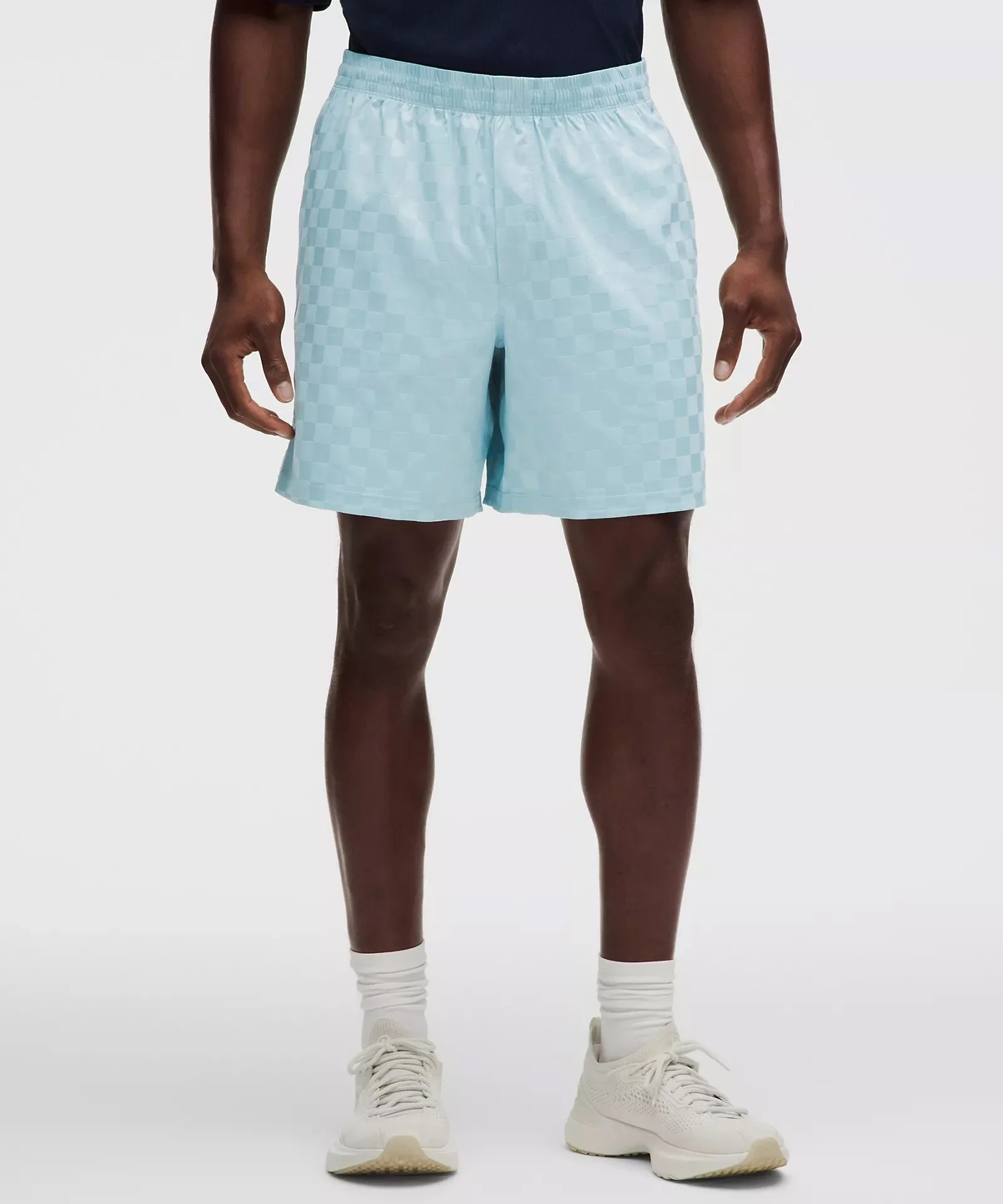 Checkerboard Satin Linerless Gym Short 7"