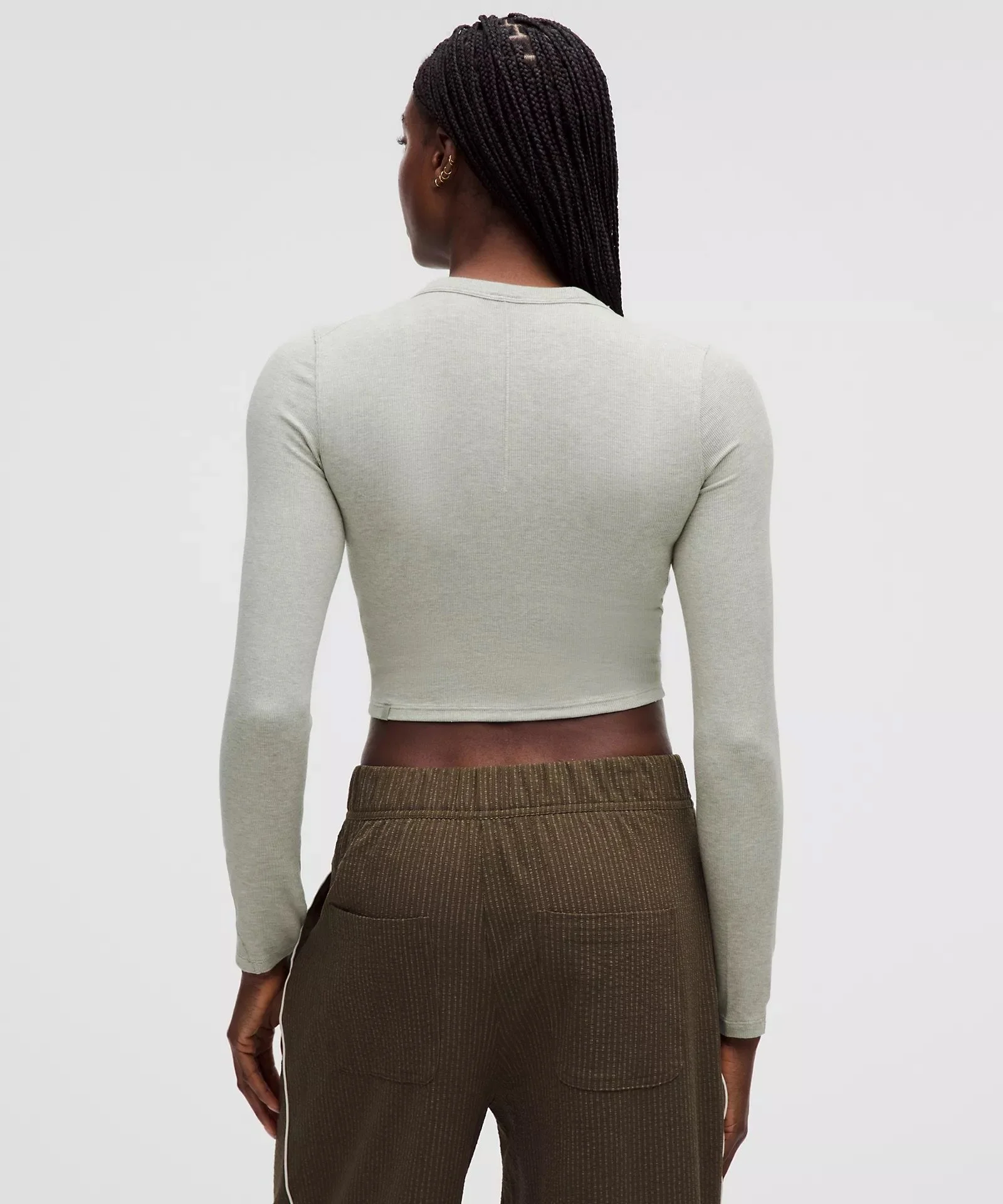 Hold Tight Straight-Hem Cropped Long-Sleeve Shirt