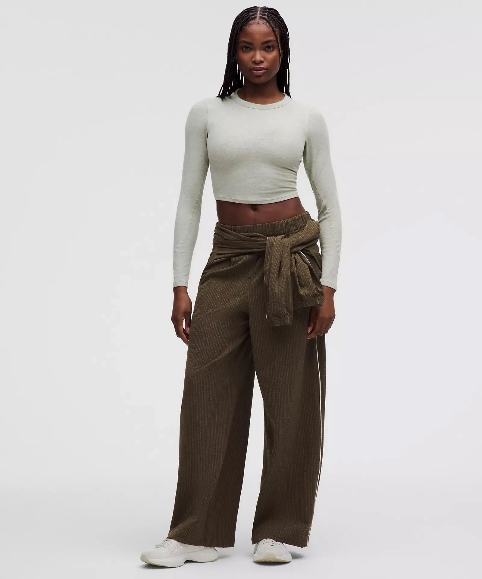 Hold Tight Straight-Hem Cropped Long-Sleeve Shirt