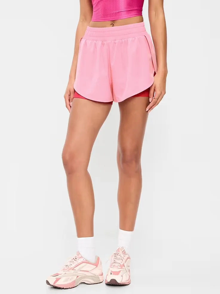 High-Waisted StretchTech 2-In-1 Run Shorts