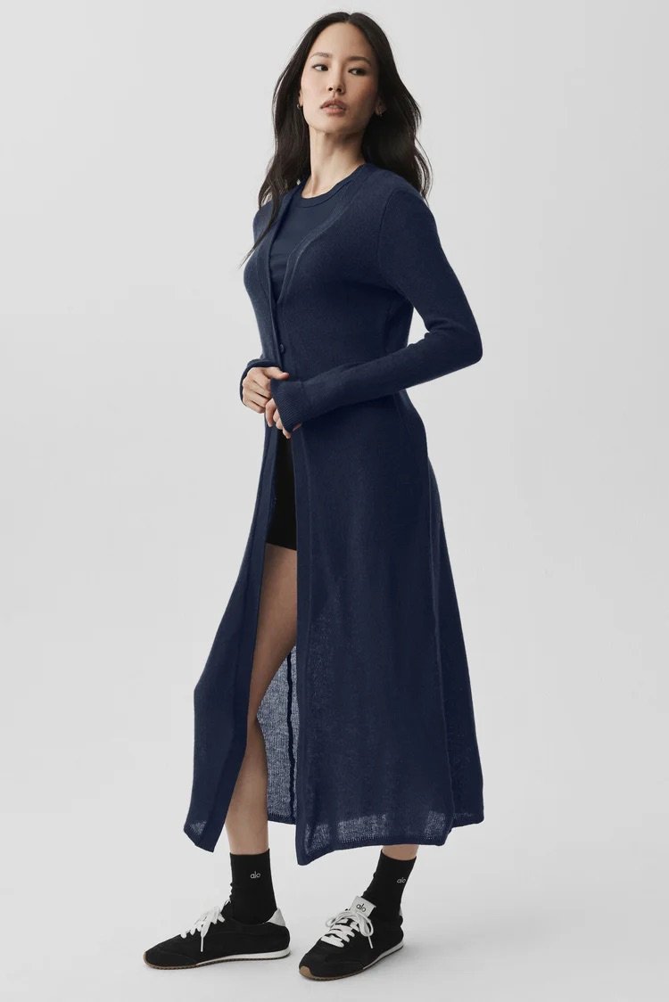 Sheer Cashmere Long Cardigan