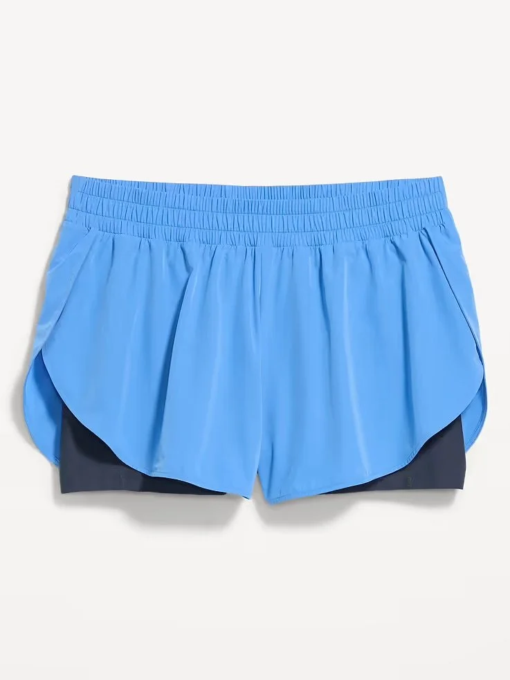 High-Waisted StretchTech 2-In-1 Run Shorts