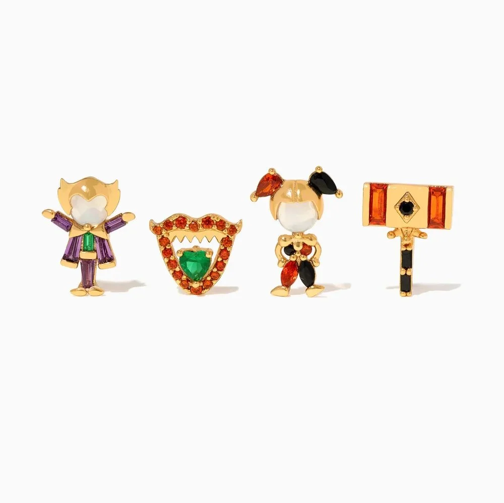 The&nbsp;Joker&nbsp;and&nbsp;Harley&nbsp;Quinn&nbsp;Stud&nbsp;Set - Gold