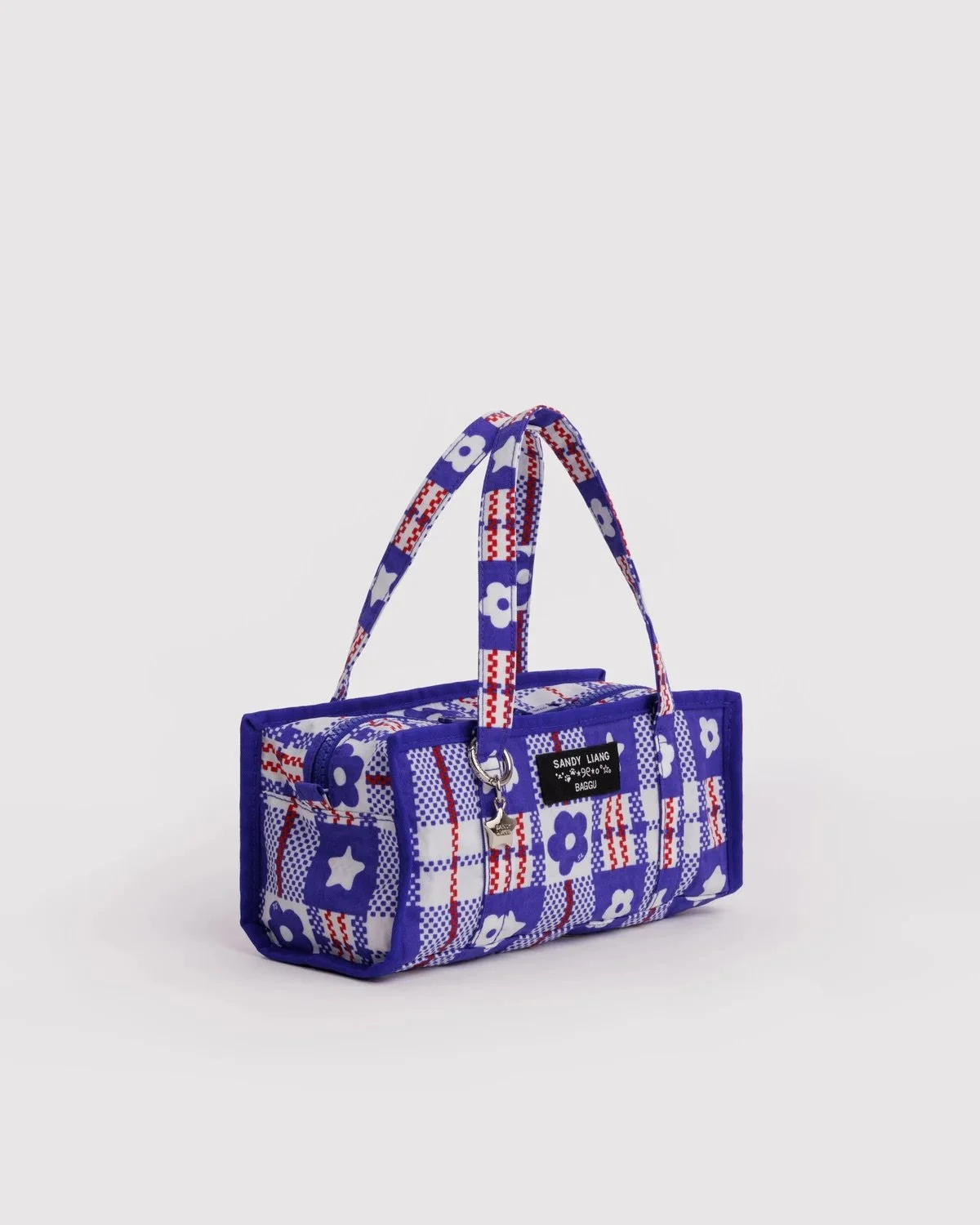 Mini Nylon Market Bag - Market Plaid Blue