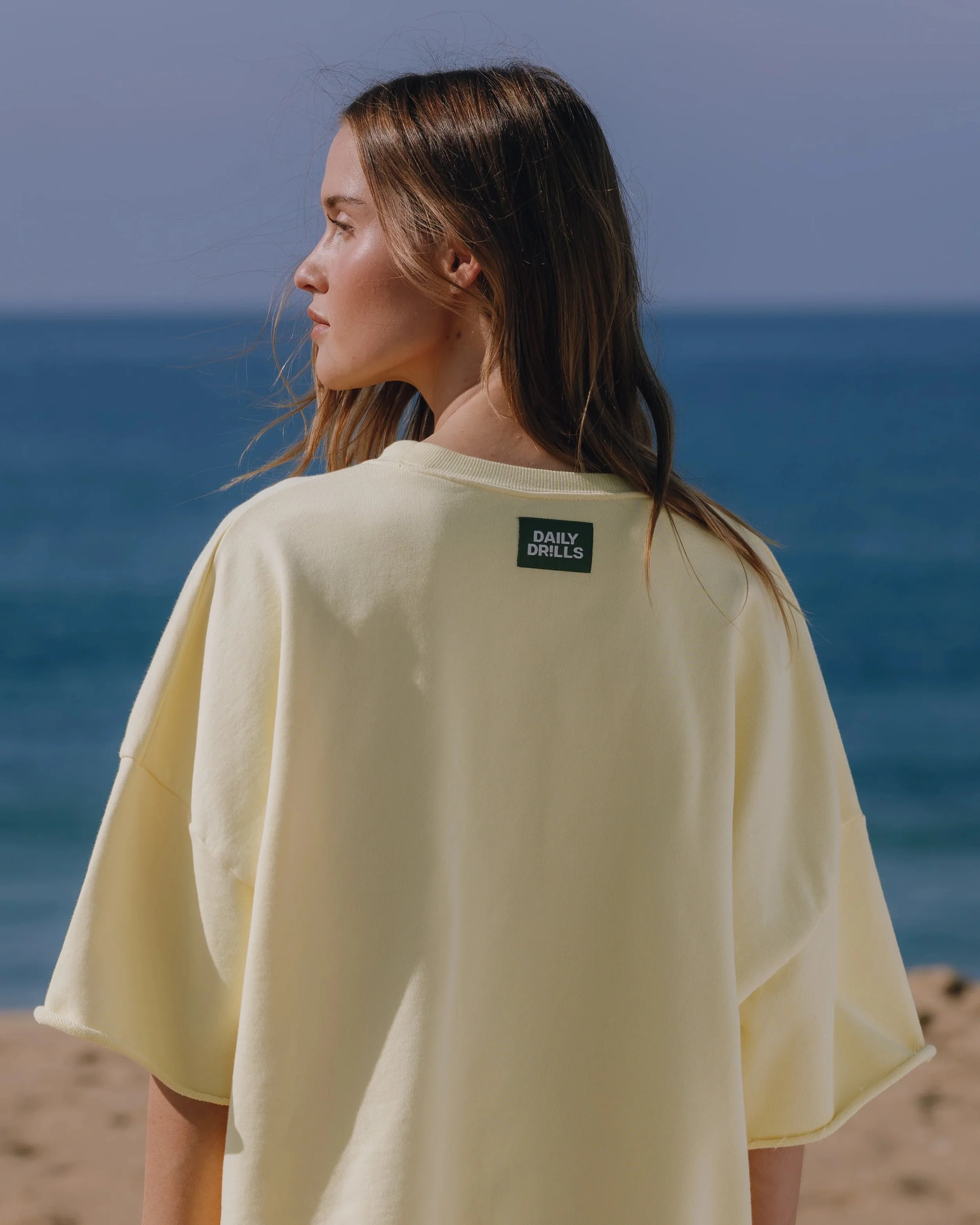 Cropped Sleeve Daily Crew - Lemonade