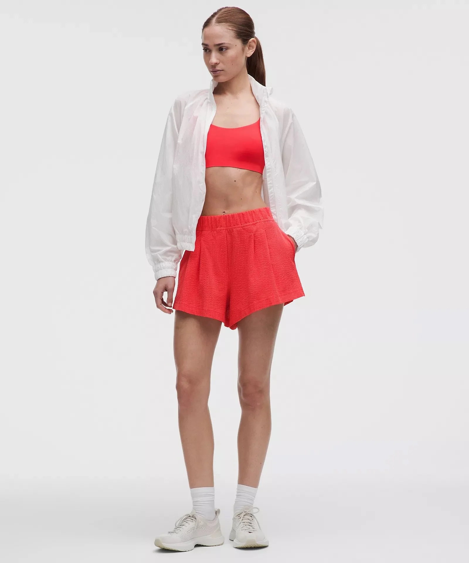 Seersucker WovenAir High-Rise Pleated Short 3.5"