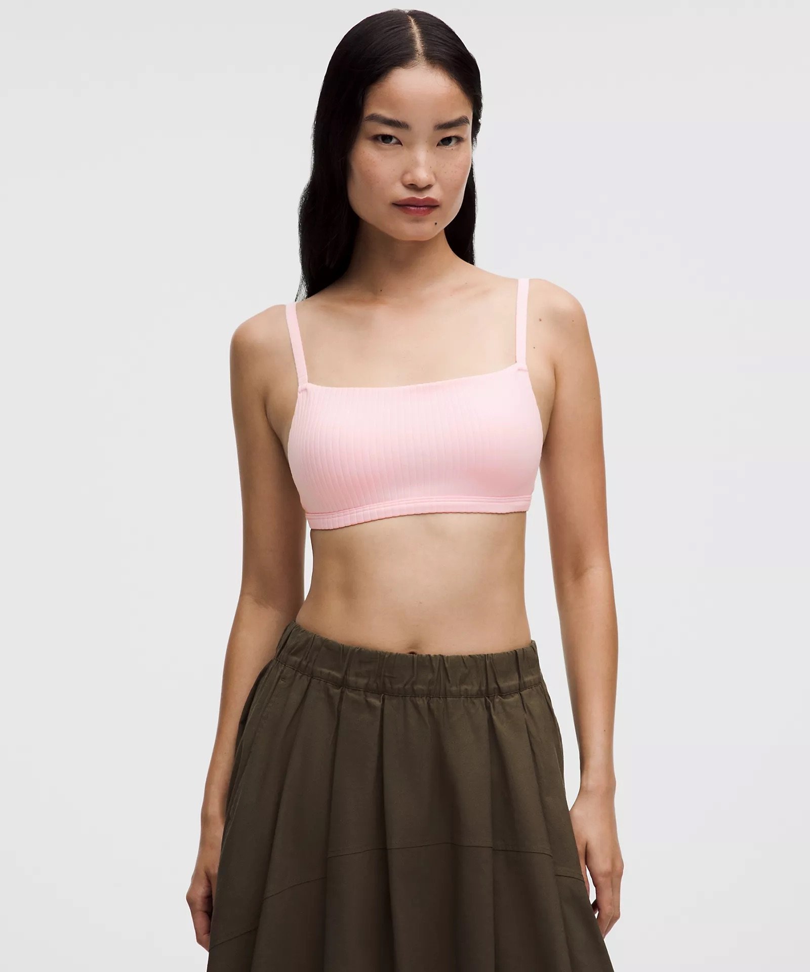 Ribbed Cami-Strap Bra