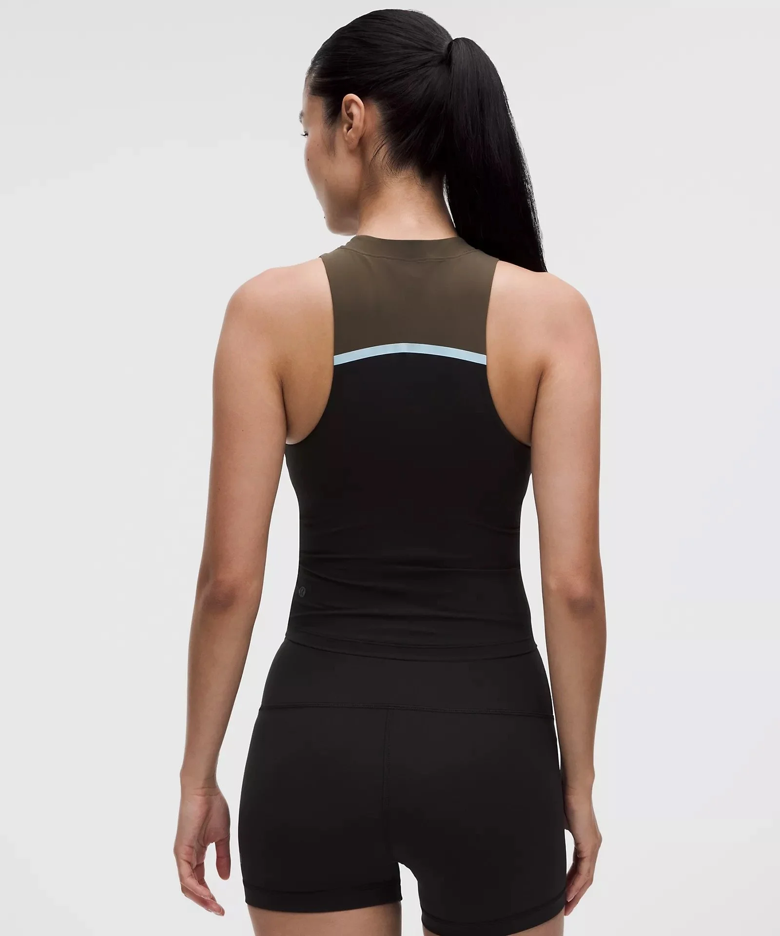 Mockneck Shelf Tank Top Stripe