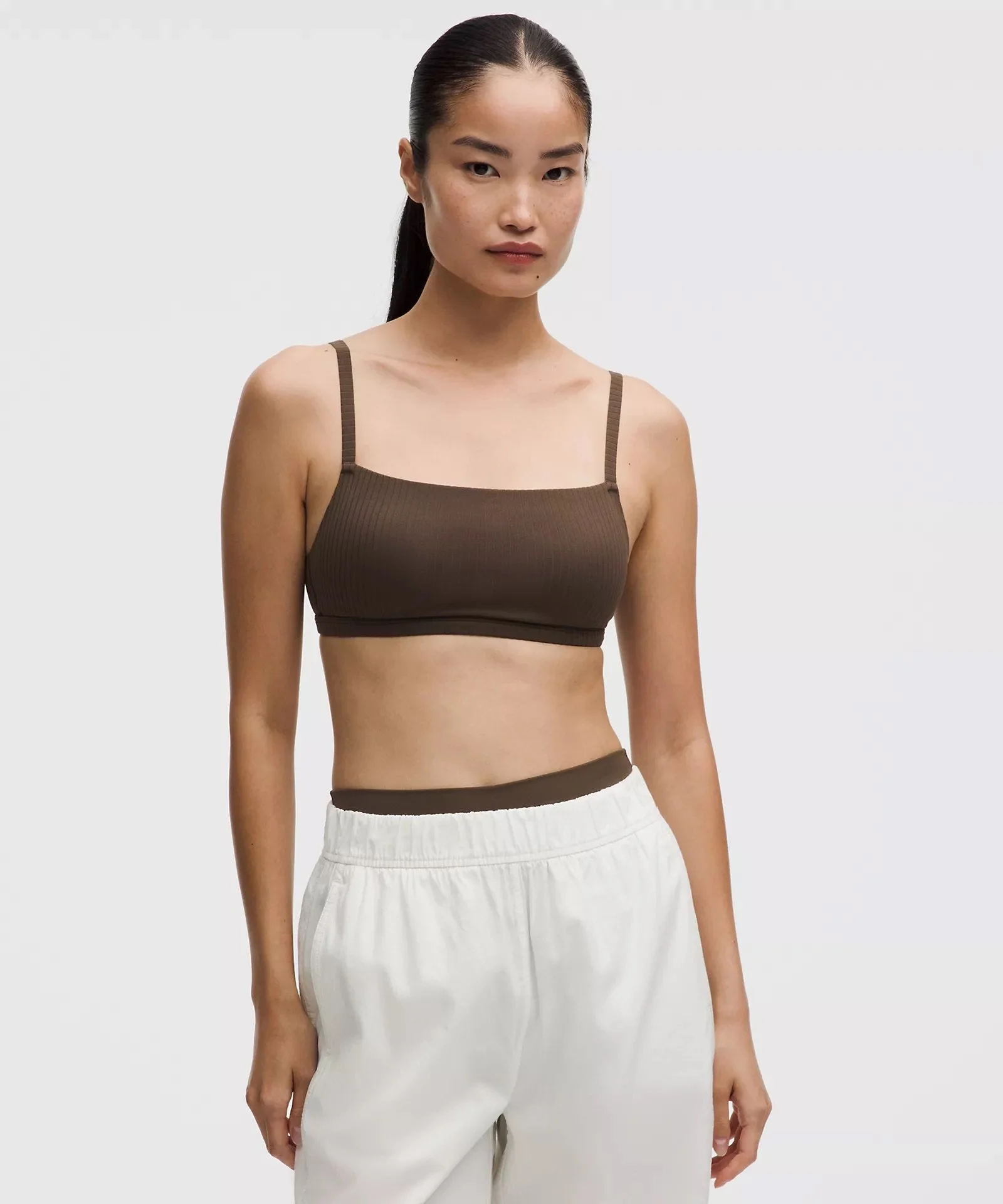 Ribbed Cami-Strap Bra