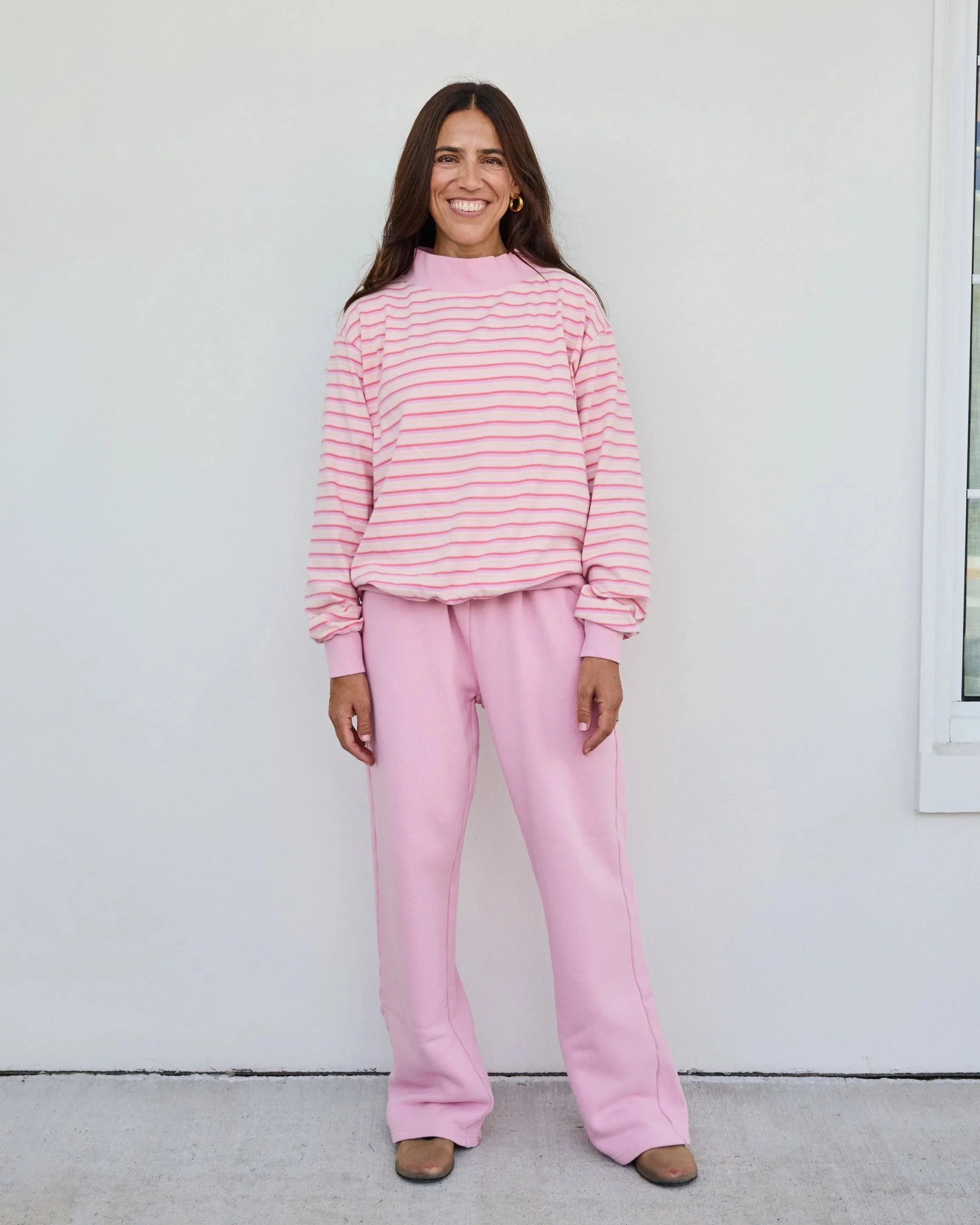Stripe Mockneck Pullover