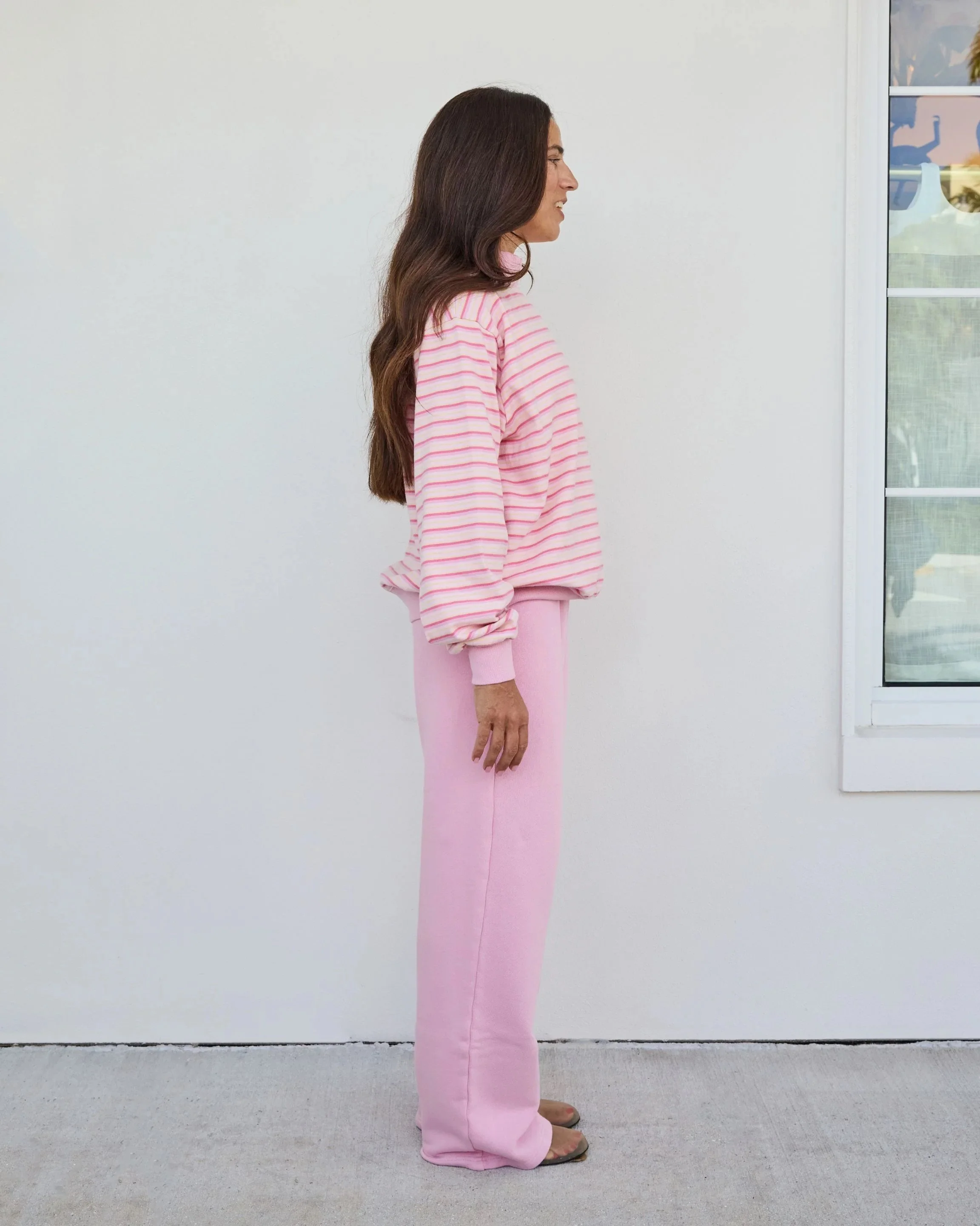 Stripe Mockneck Pullover