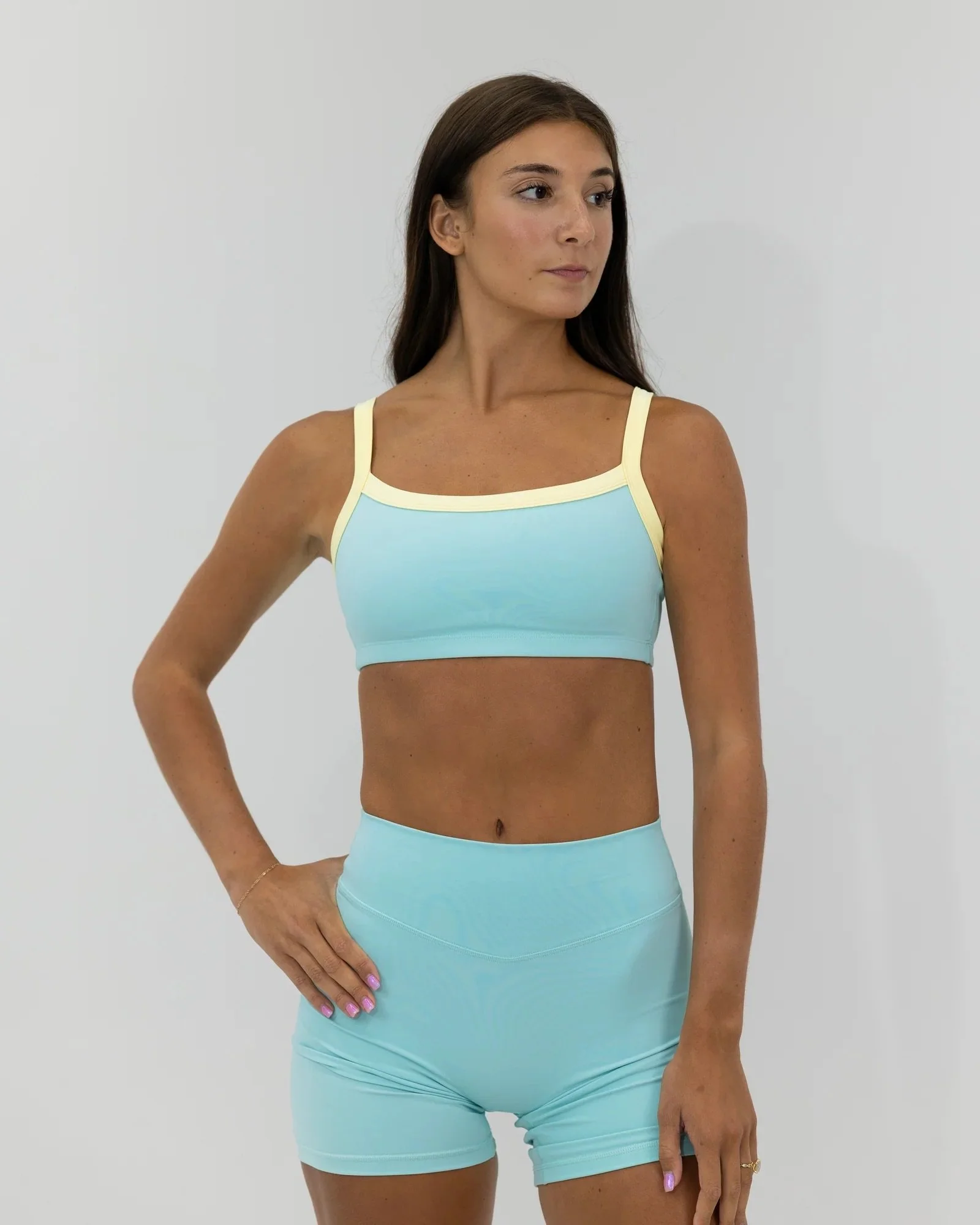 Basic Contrast Bra - Aqua &amp; Daylight