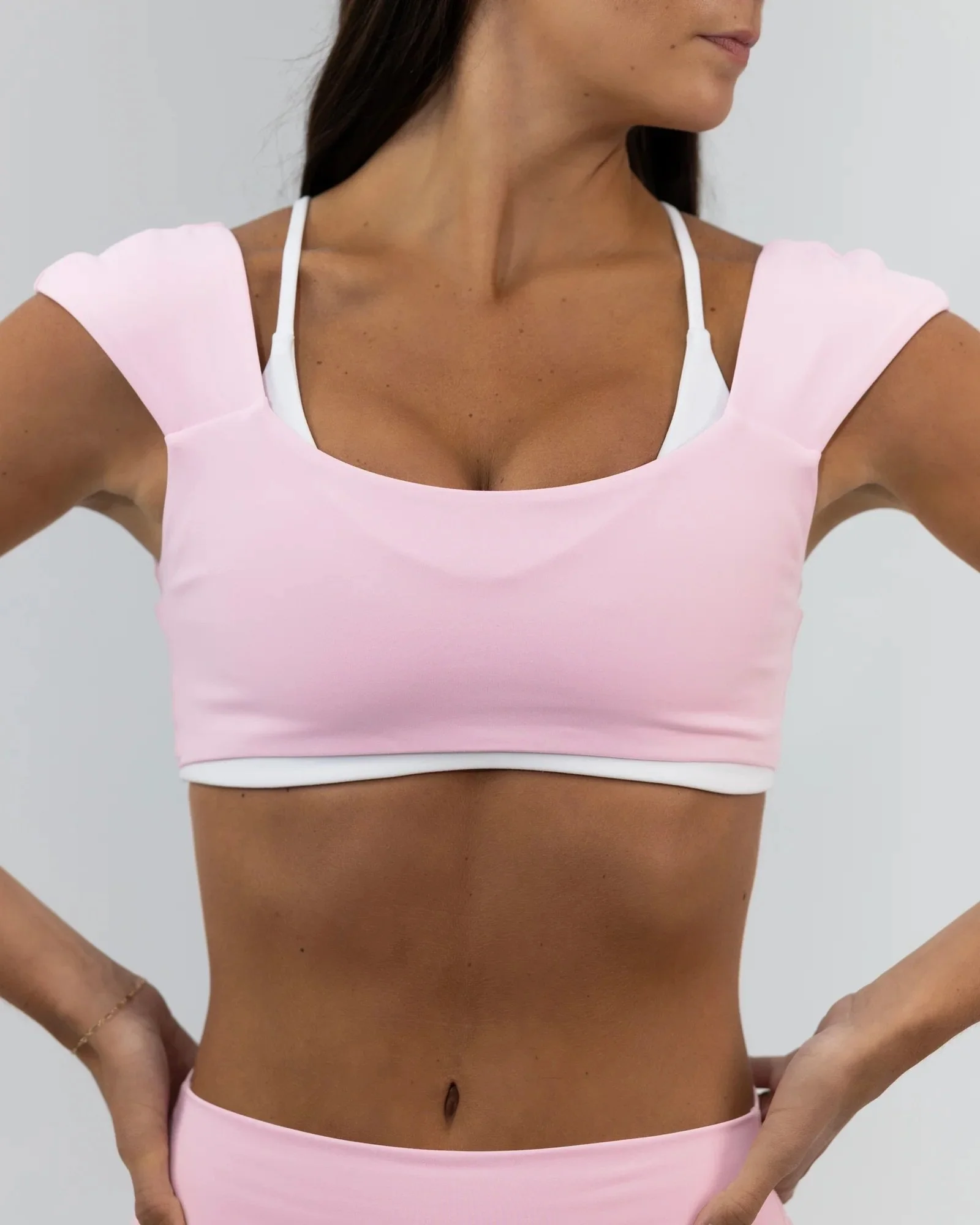 Double Layer Darling Bra - Soft Pink &amp; White