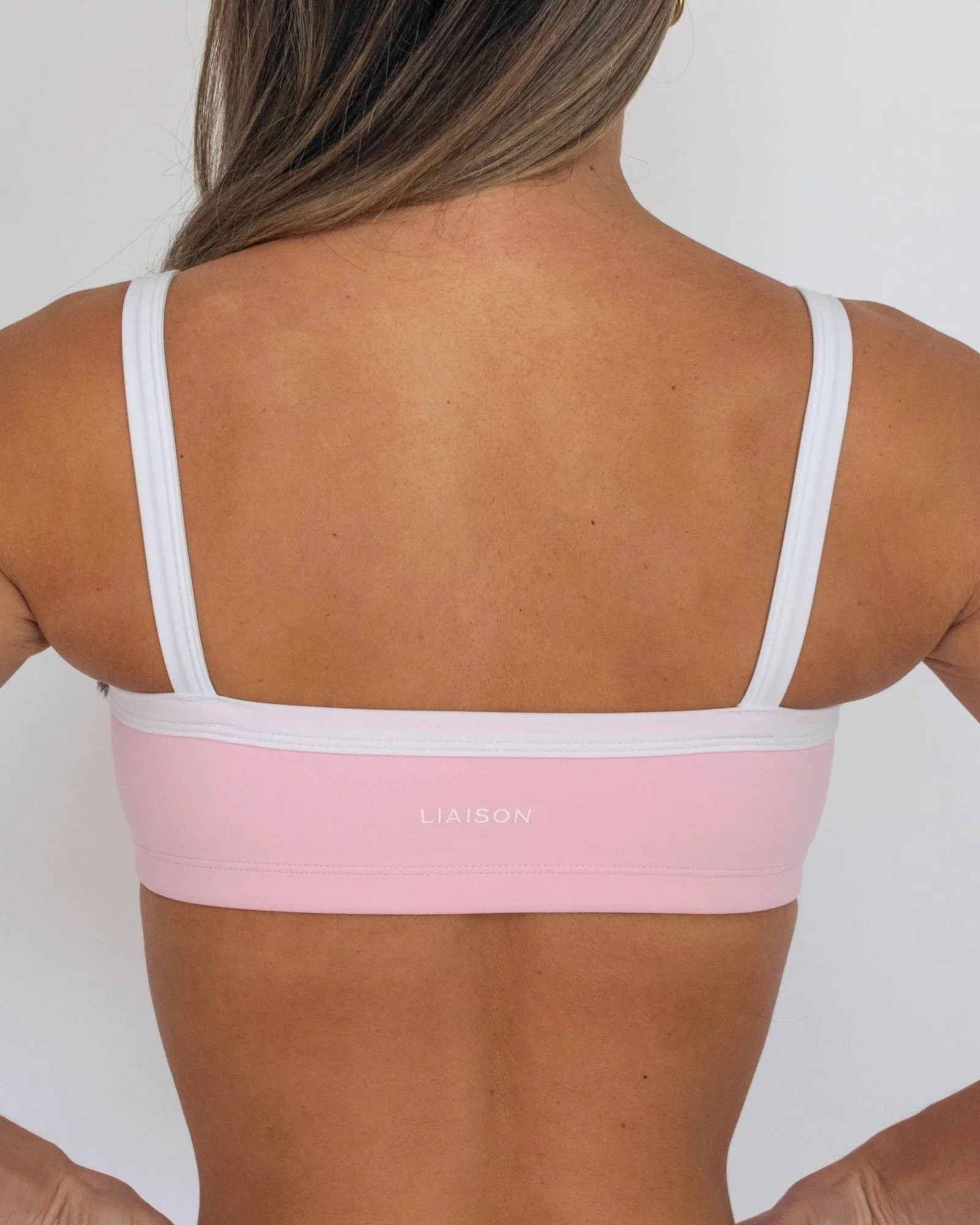 Basic Contrast Bra - Soft Pink &amp; White