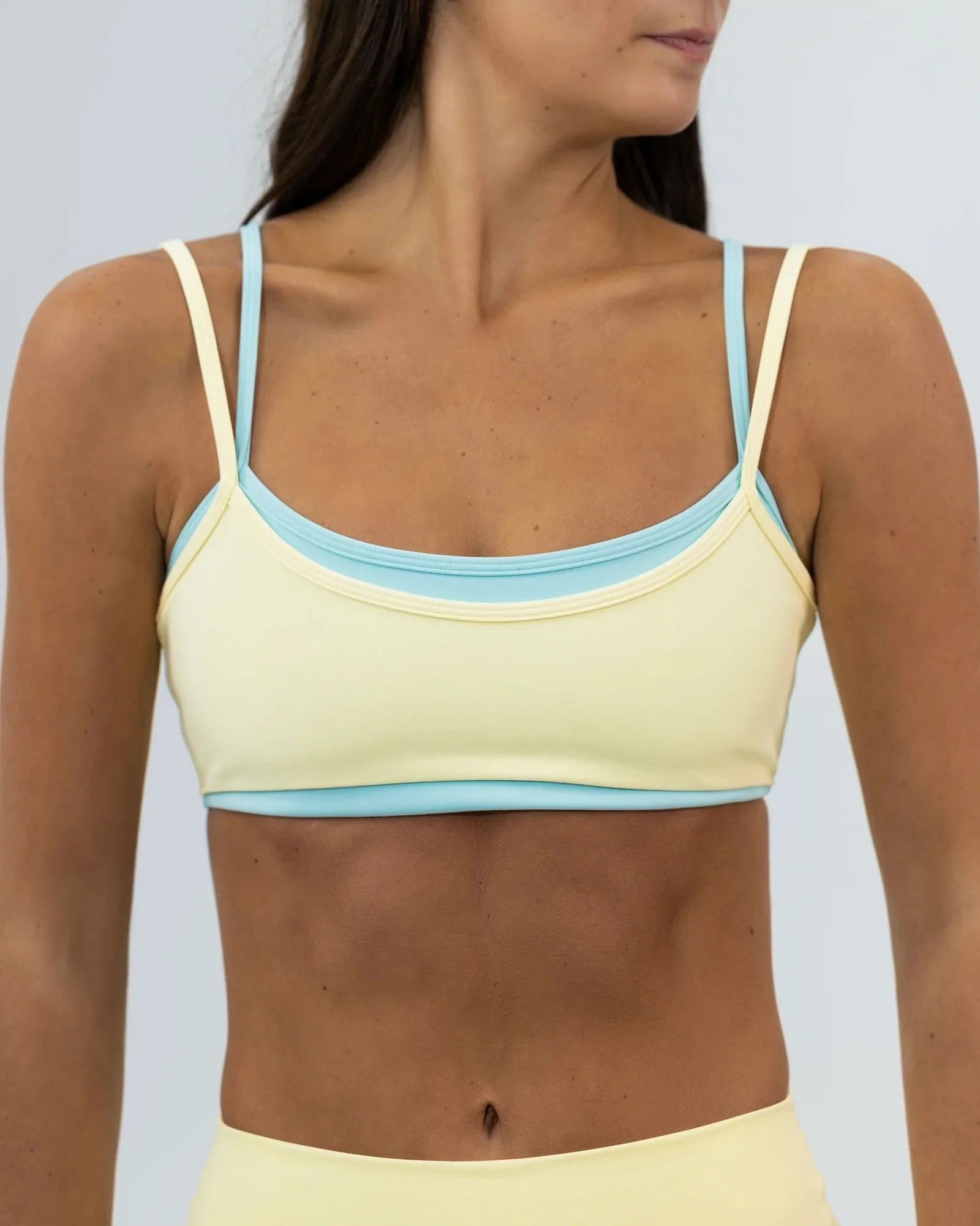 Double Layer Scoop Bra - Daylight &amp; Aqua