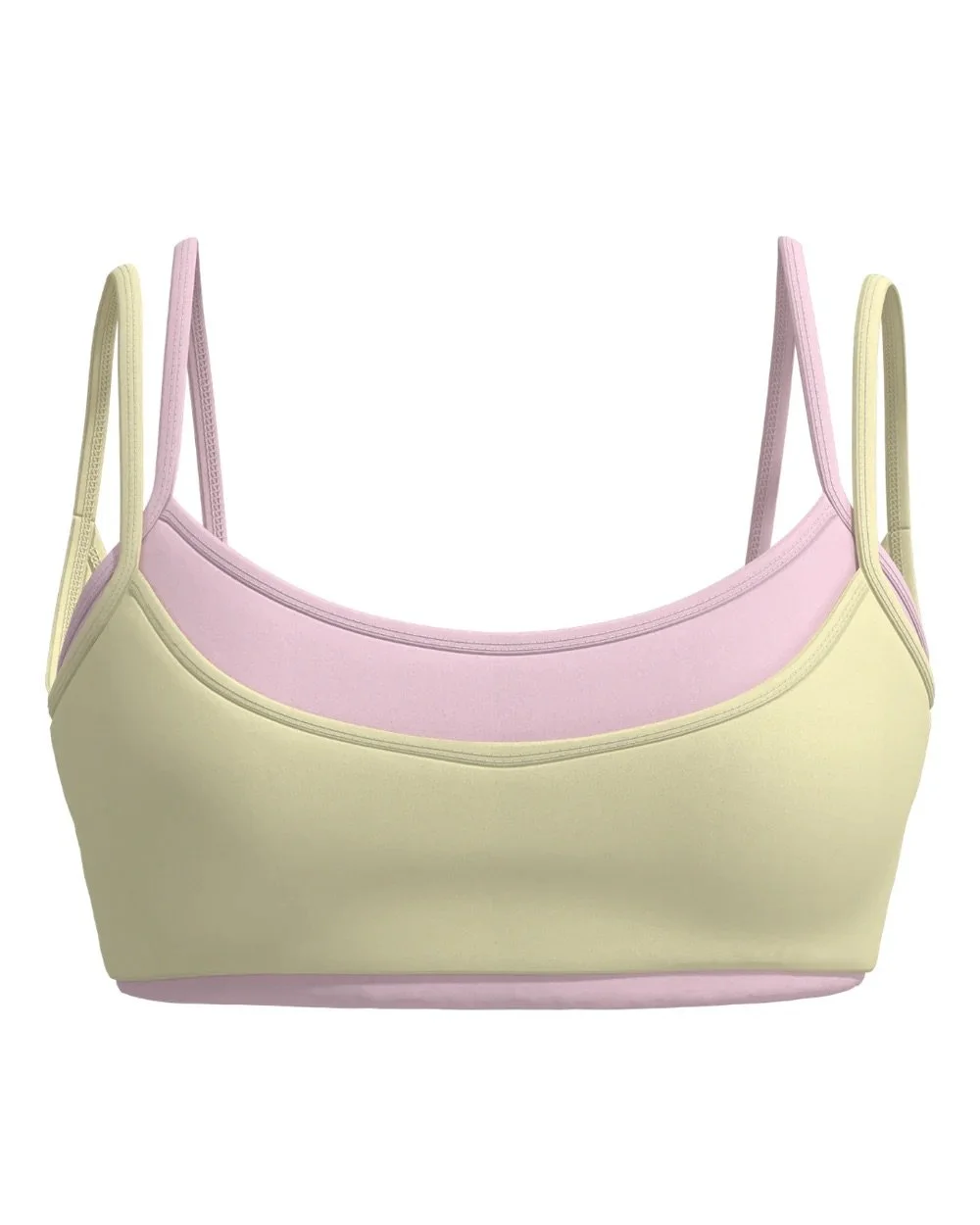 Double Layer Scoop Bra - Daylight &amp; Soft Pink