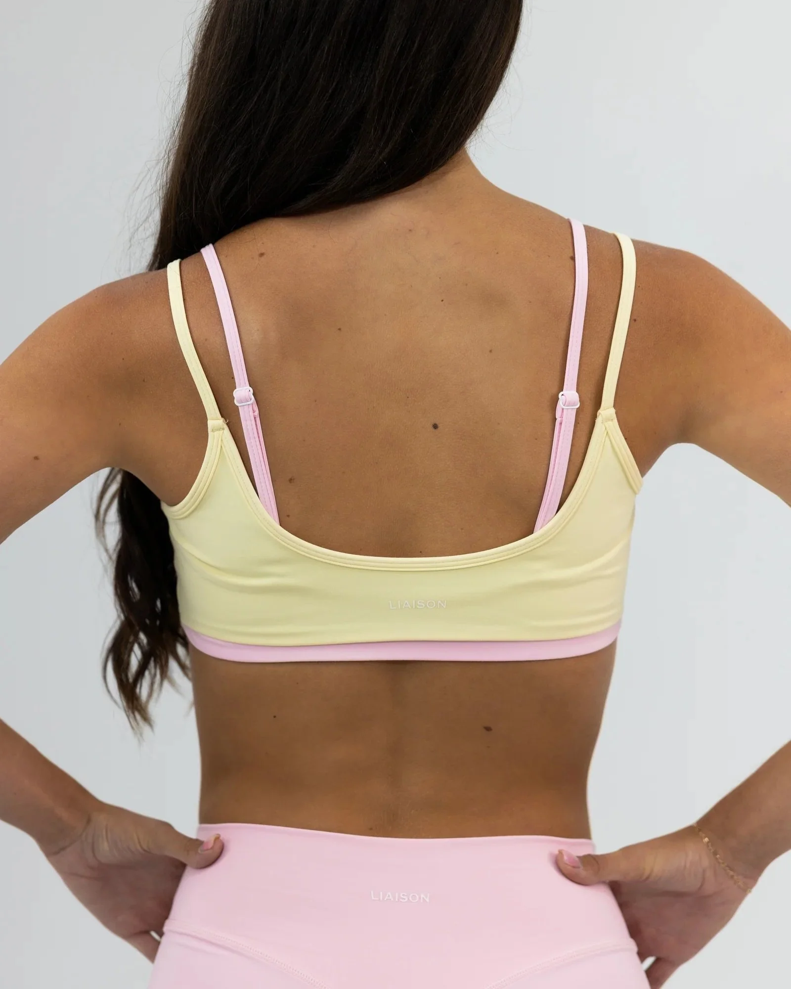 Double Layer Scoop Bra - Daylight &amp; Soft Pink