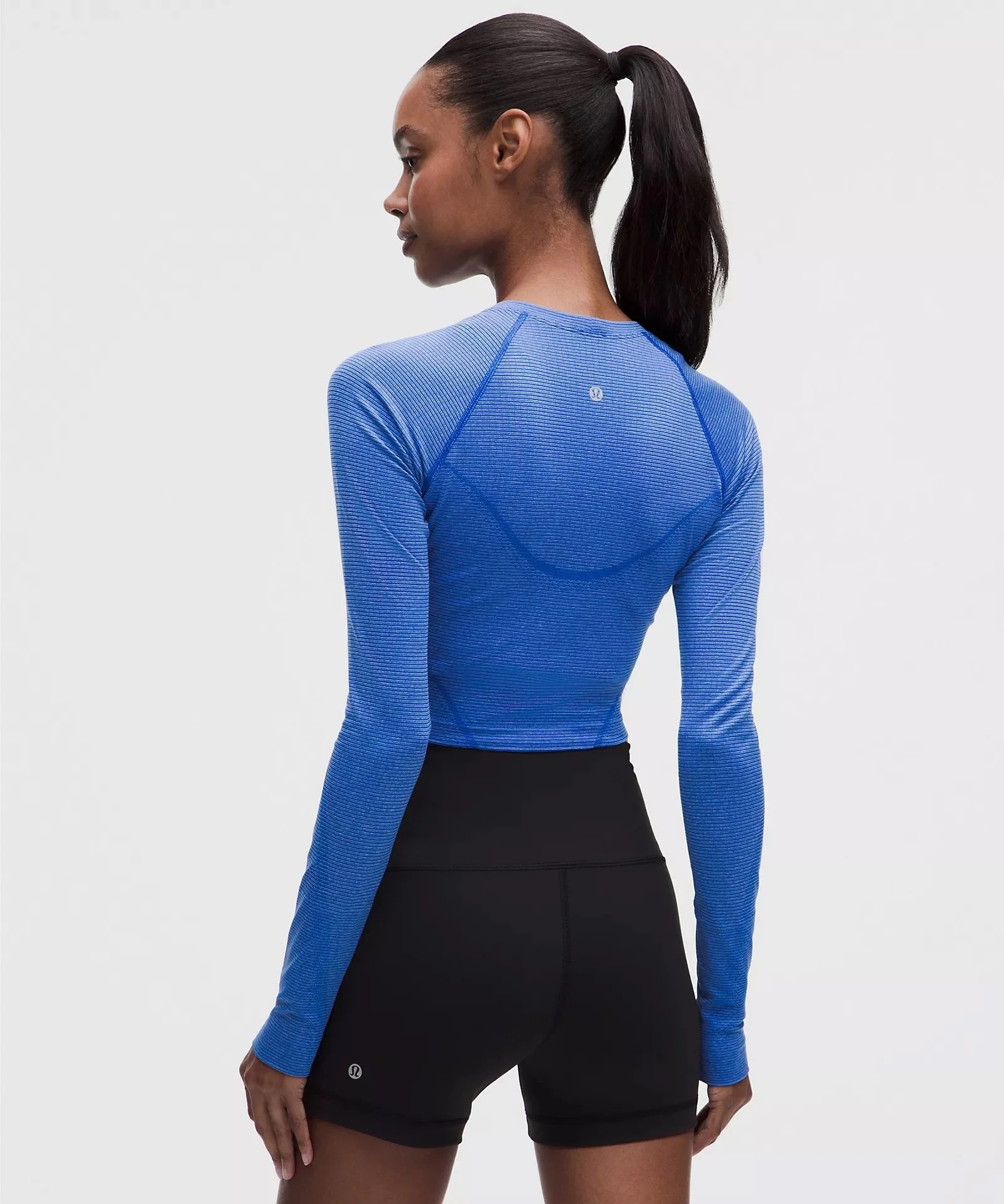 Swiftly Tech Cropped Long-Sleeve Shirt 2.0 - Spandex Stripe