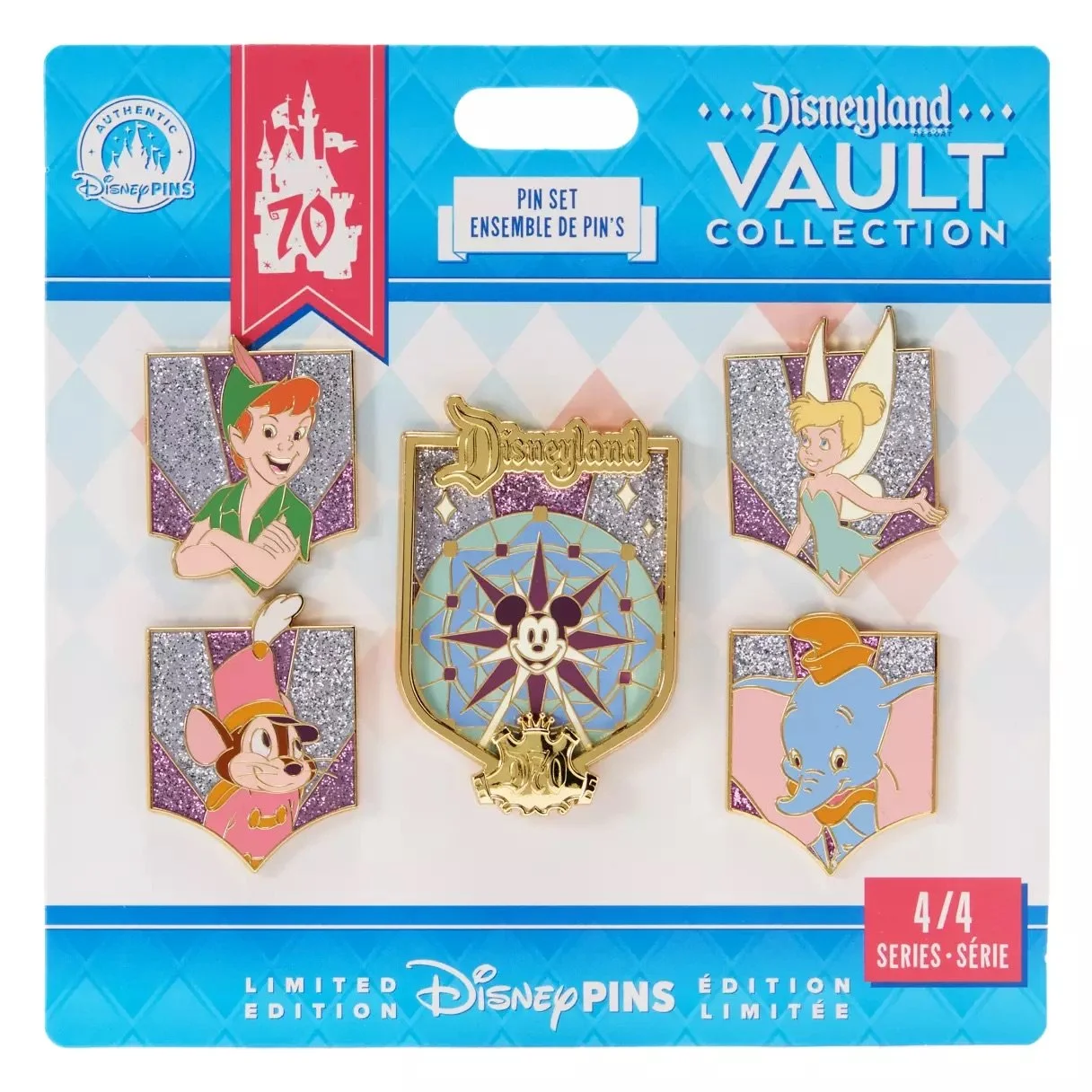 Disneyland 70th Anniversary Vault Collection Pin Set 4